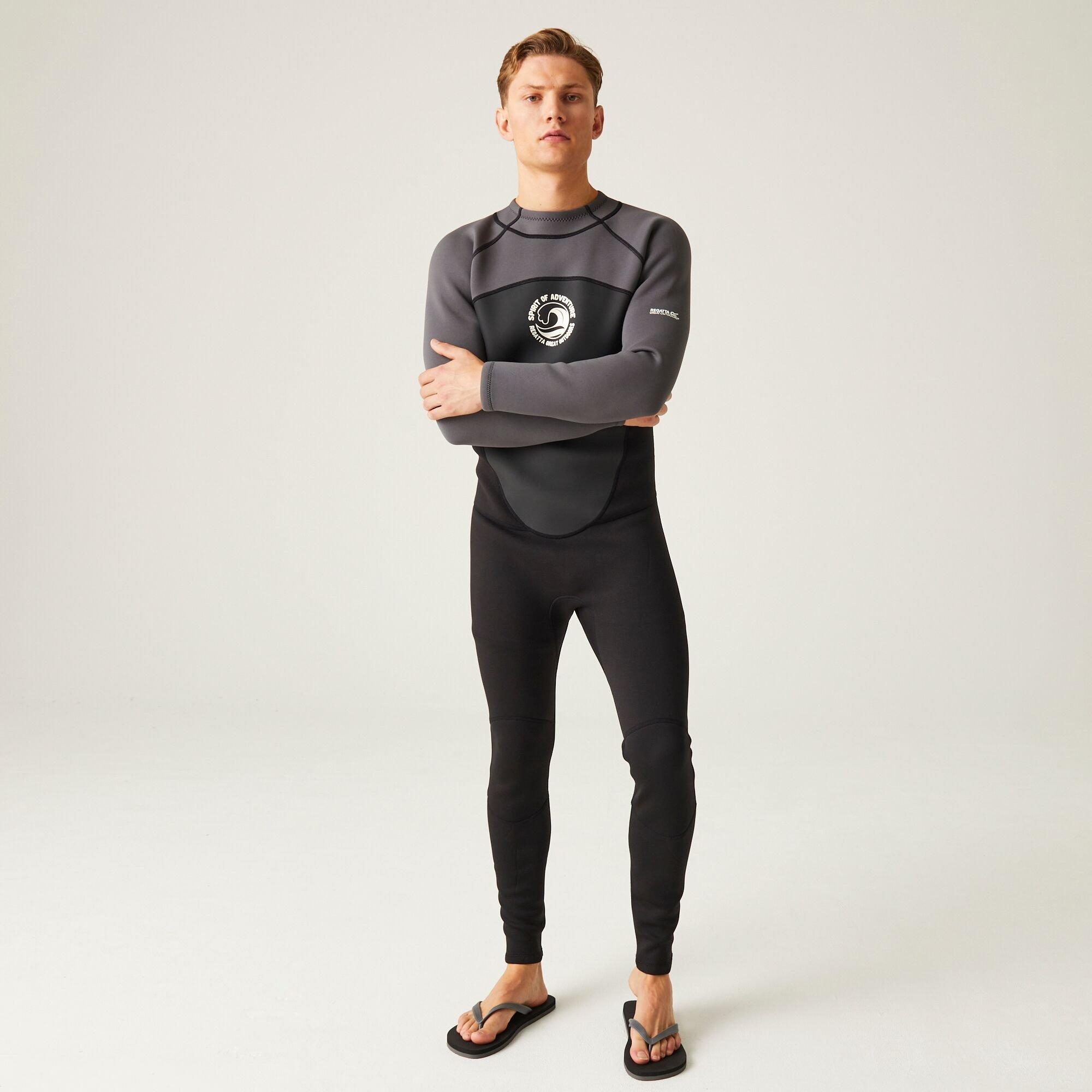 Black/Dark Grey - Regatta - Men's Full Wetsuit - 3