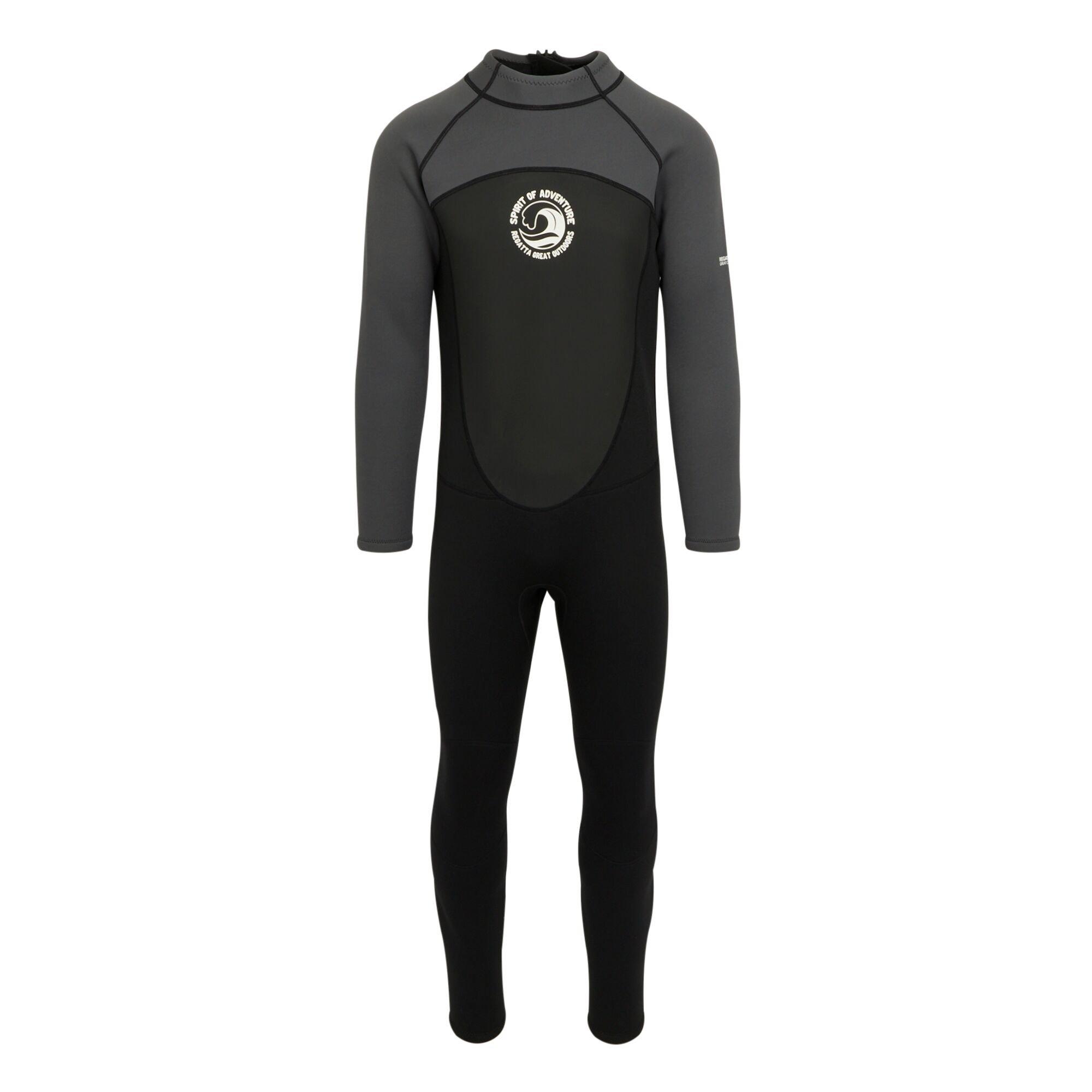 Black/Dark Grey - Regatta - Men's Full Wetsuit - 9