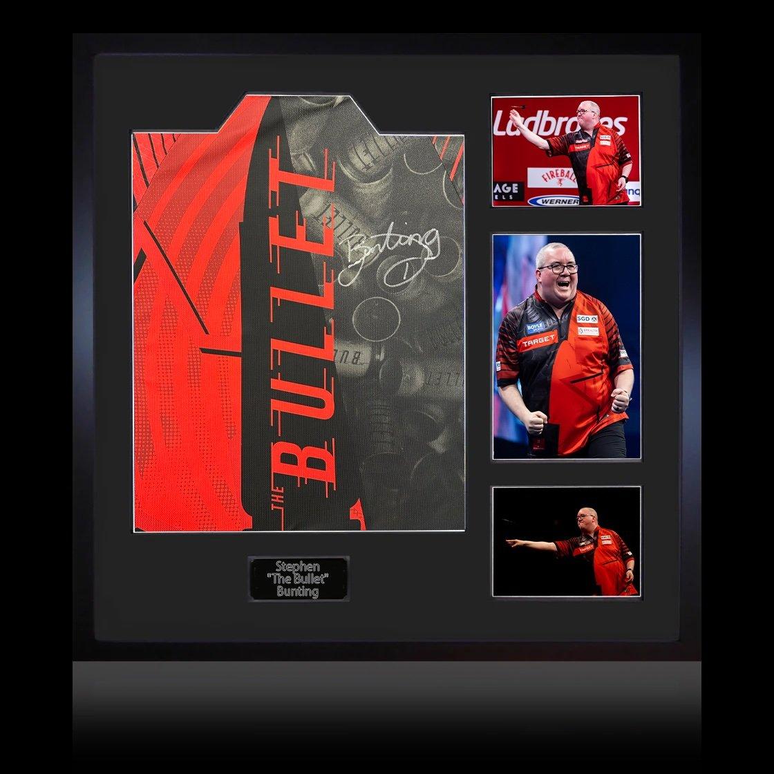 Red & Black - The Fan Cave - Stephen Bunting Signed 2025 Shirt Elite Frame - 1