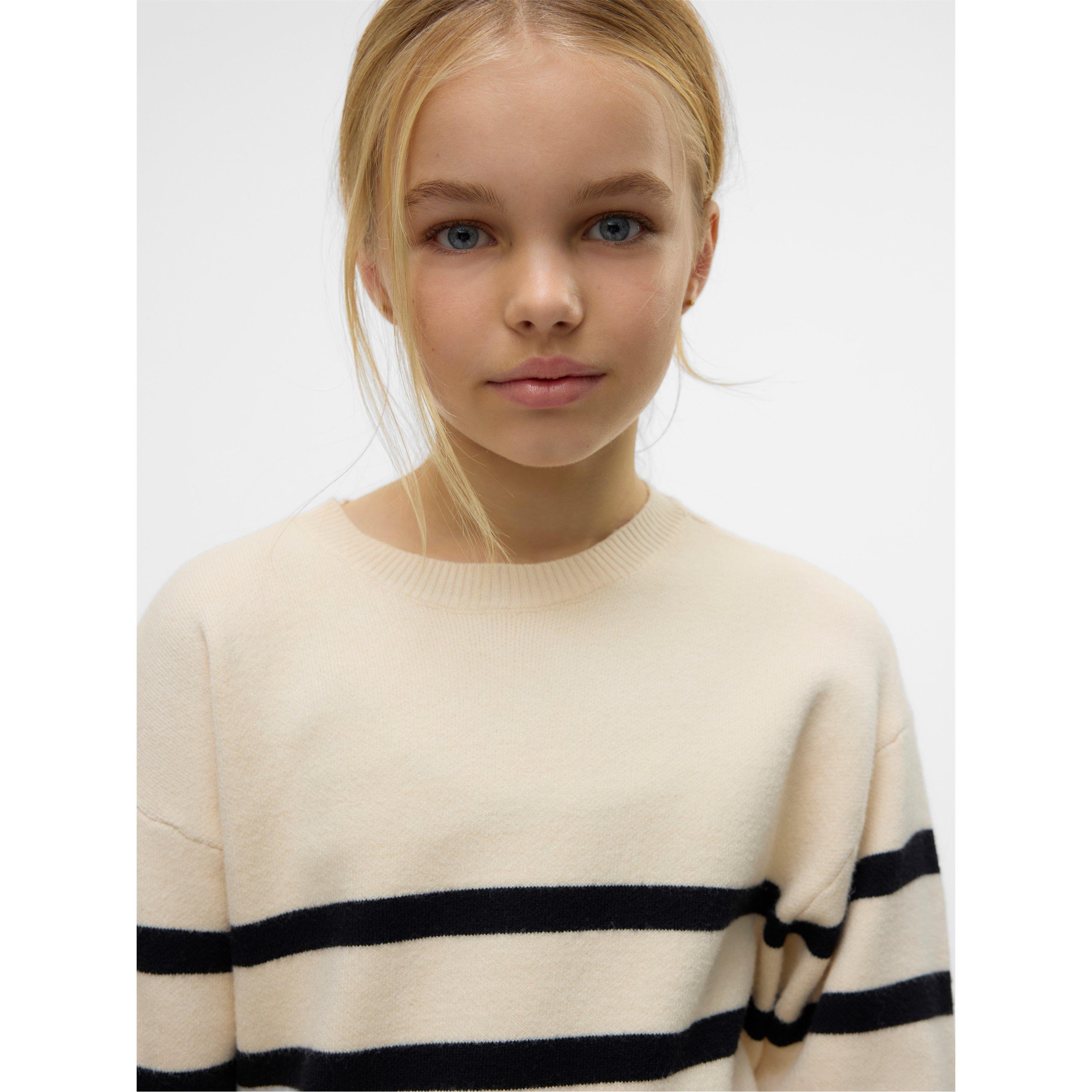 Abedul/Negro - Vero Moda Girl - Mo Saba Crew Neck Jumper - 2