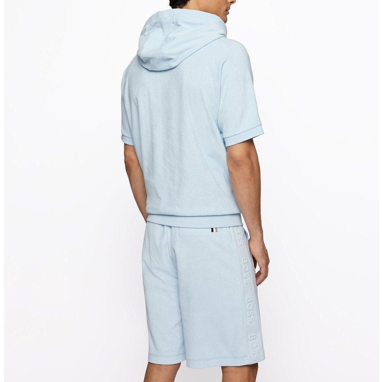 Light Blue - Boss - Sealy 09 Short Sleeve Hooded Sweatshirt - 2