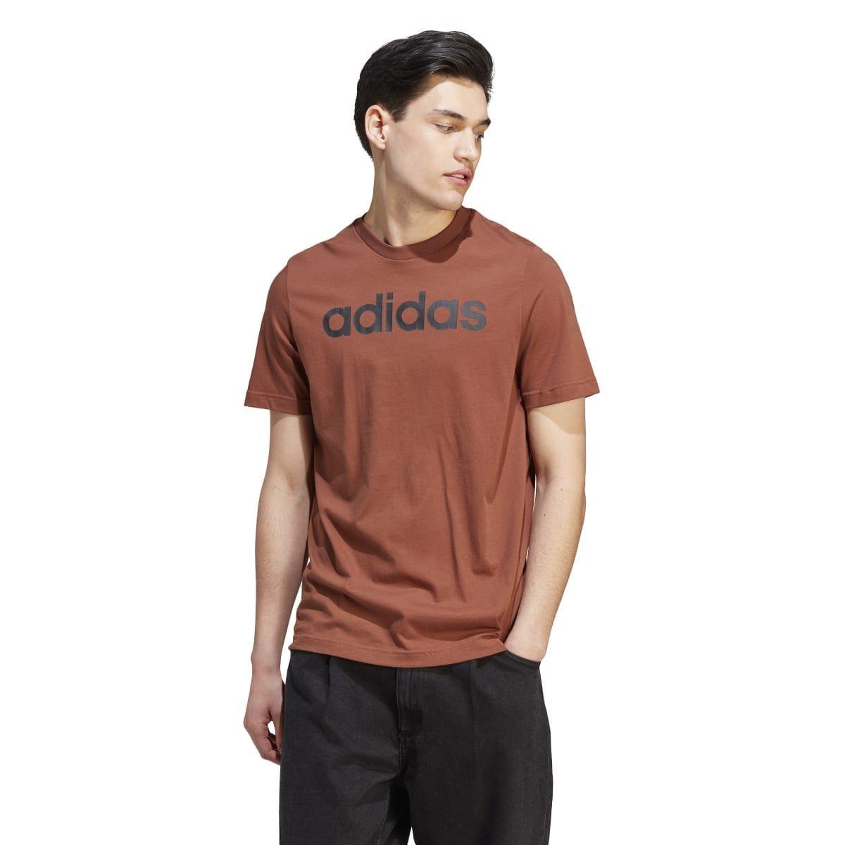 Marron - adidas - Essentials Linear Embroidered Logo T-Shirt - 4
