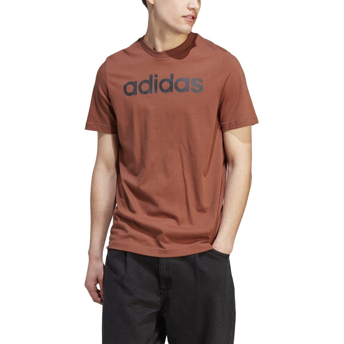 Marron - adidas - Essentials Linear Embroidered Logo T-Shirt - 5