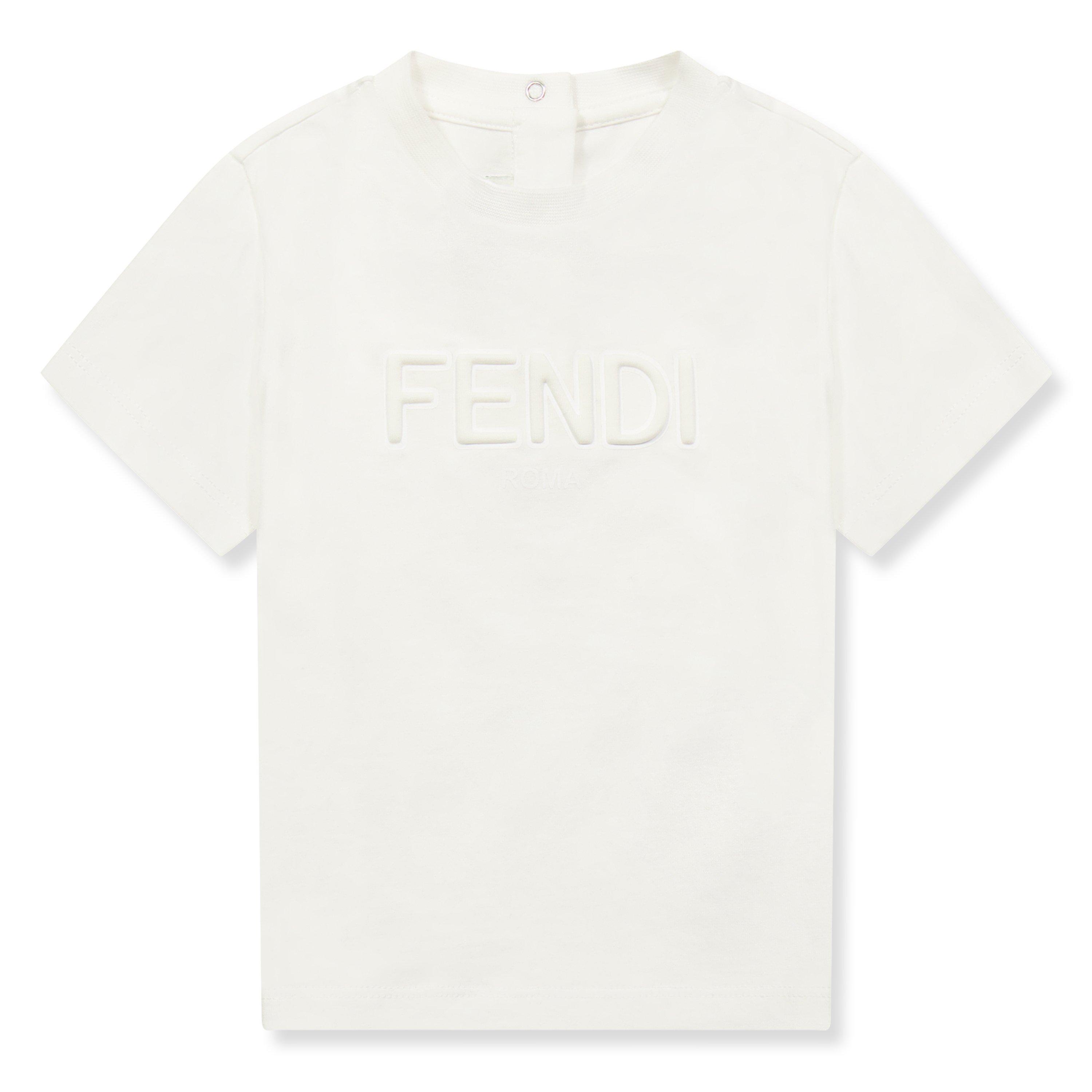 Fendi  Kids' Logo T-Shirt - White F0TU9 - Size 24M