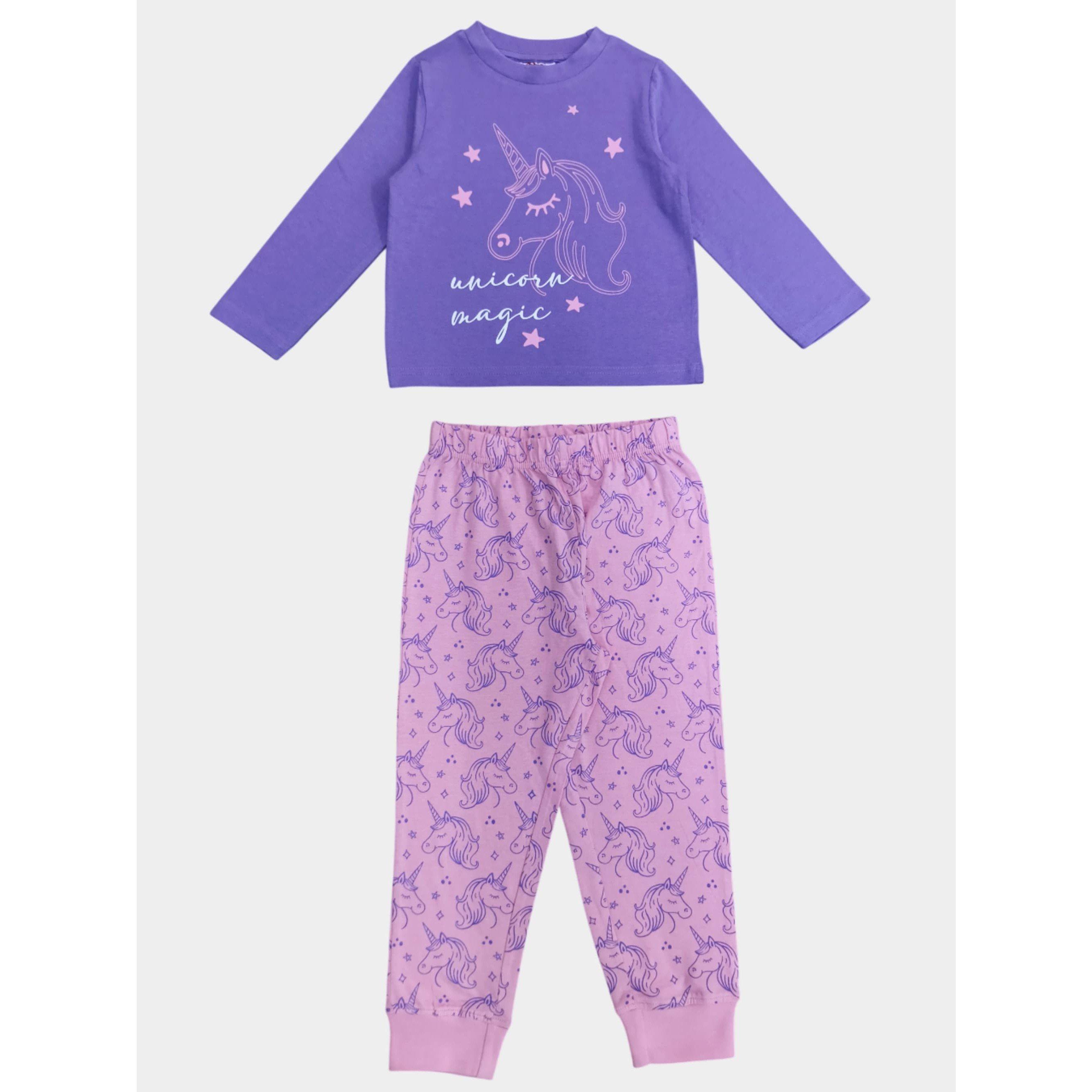 Star Kids' Cotton Long Sleeve Pyjama Sets - Unicorn - 5-6 Yrs