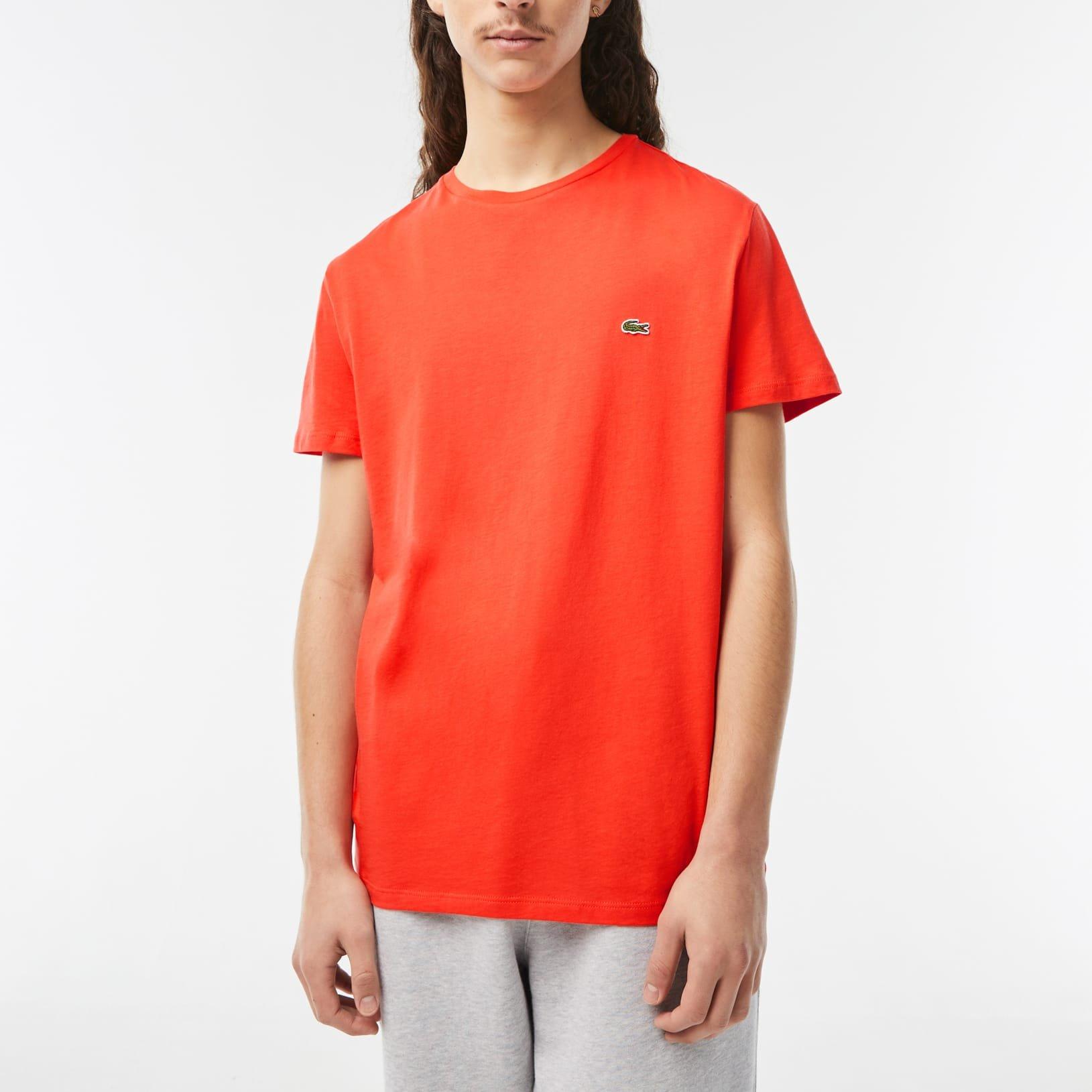 Orange - Lacoste - Cotton Pima T-Shirt - 1