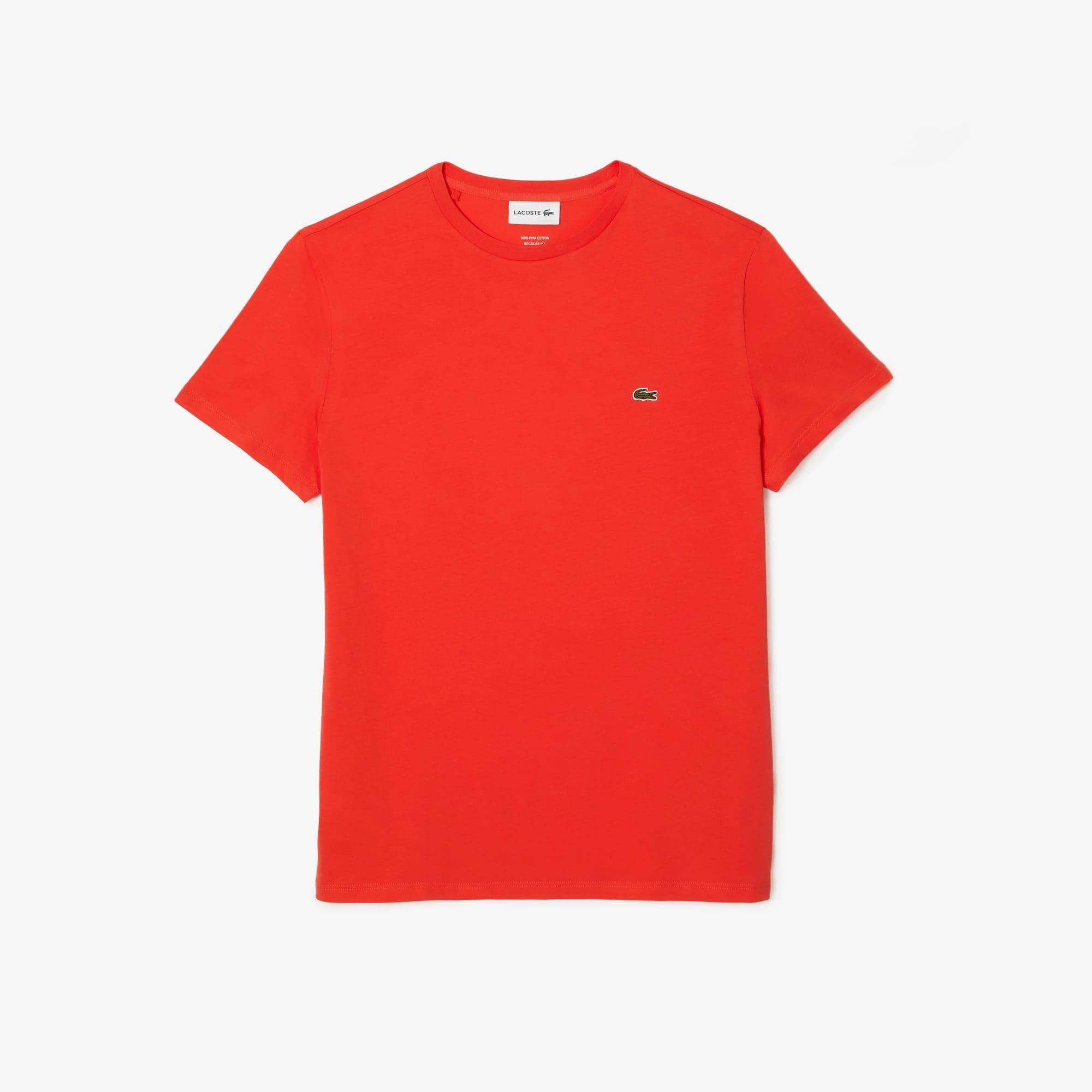 Orange - Lacoste - Cotton Pima T-Shirt - 3