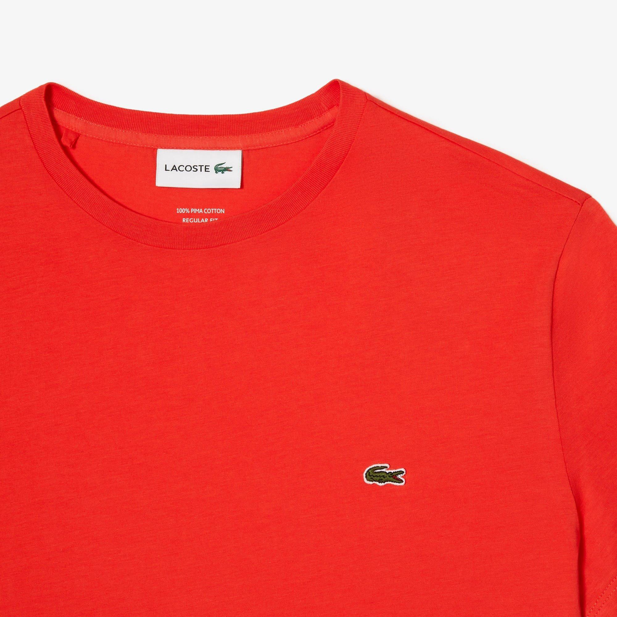 Orange - Lacoste - Cotton Pima T-Shirt - 4