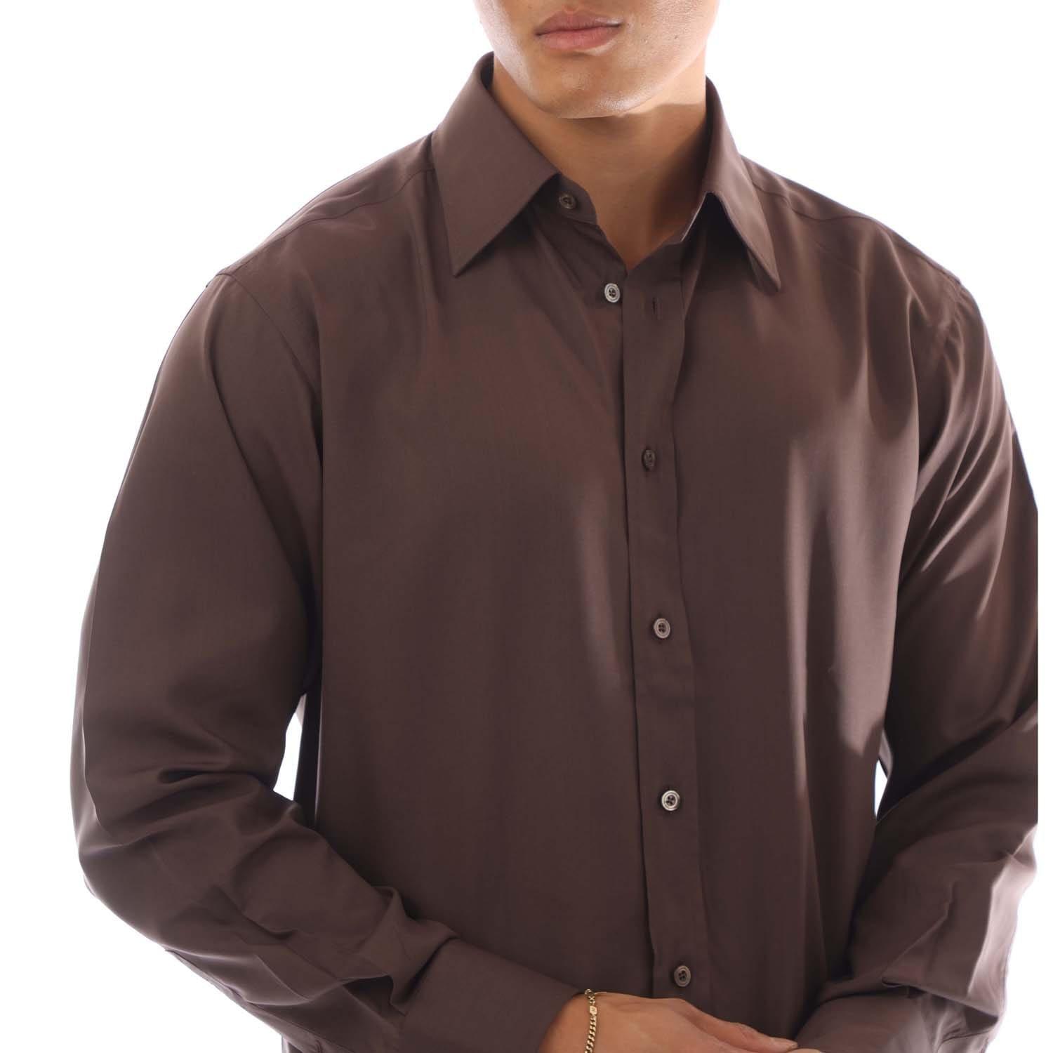 Brown - Tom Ford - Long Sleeve Dress Shirt - 2