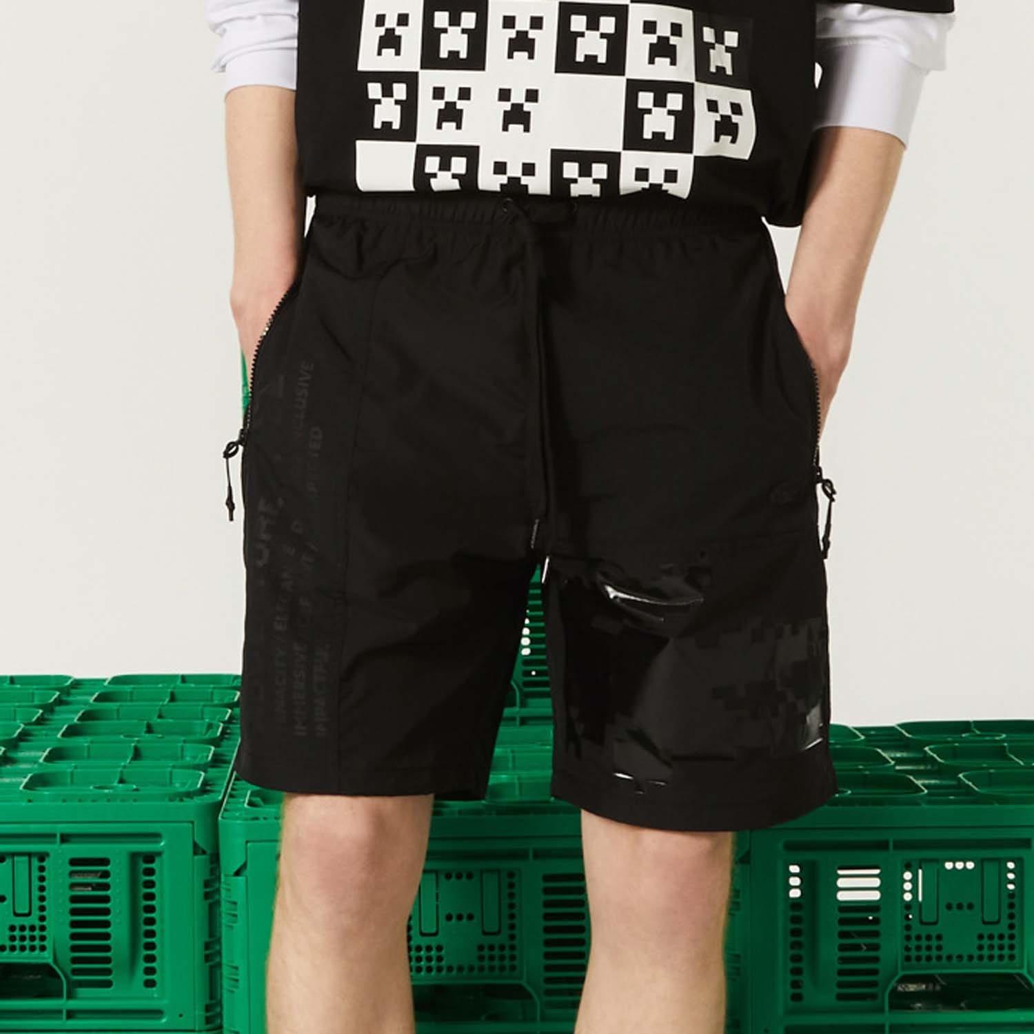 Black - Lacoste - Lacoste x Minecraft Nylon Bermuda Shorts - 3