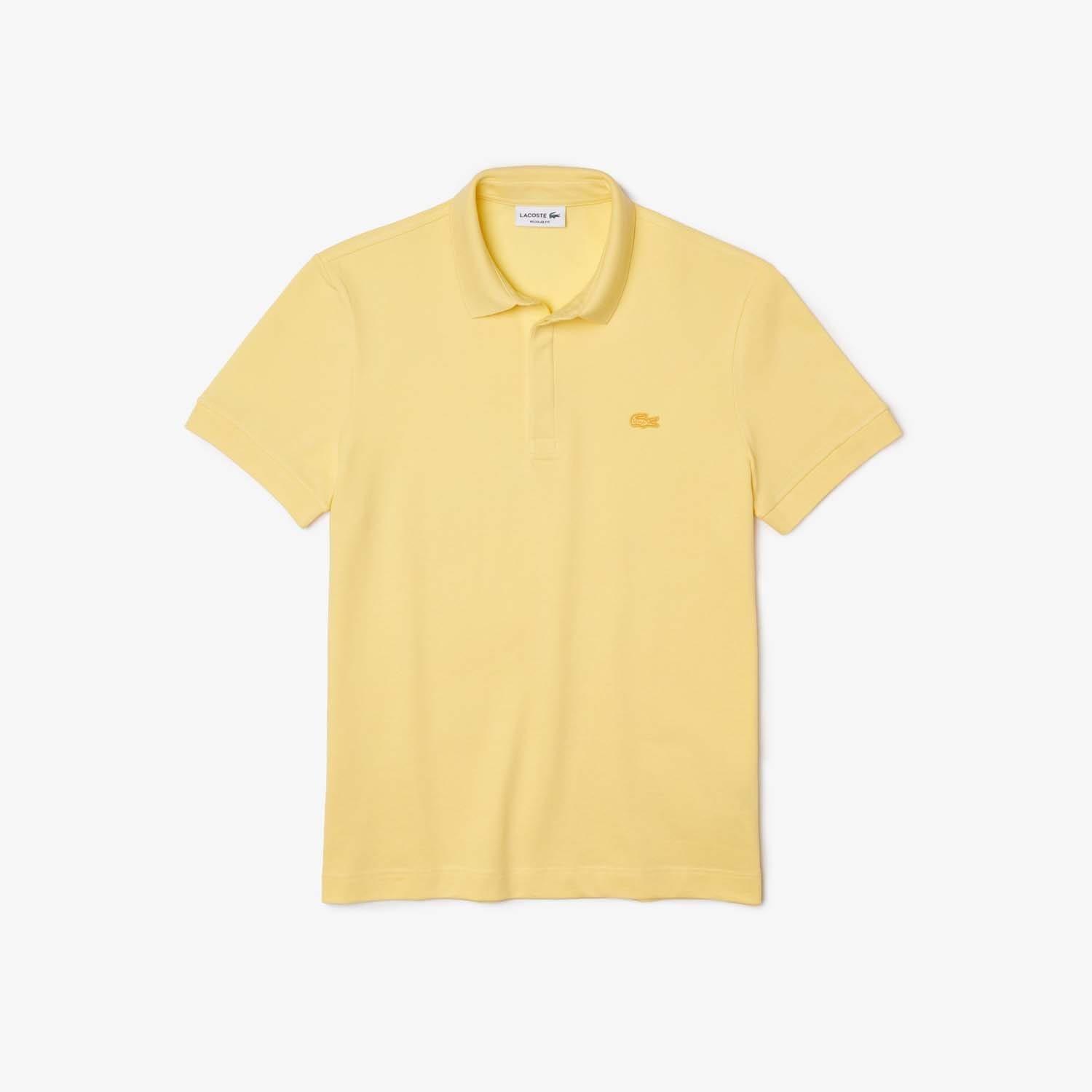 Yellow - Lacoste - Regular Fit Paris Stretch Piqu¿ Polo Shirt - 1