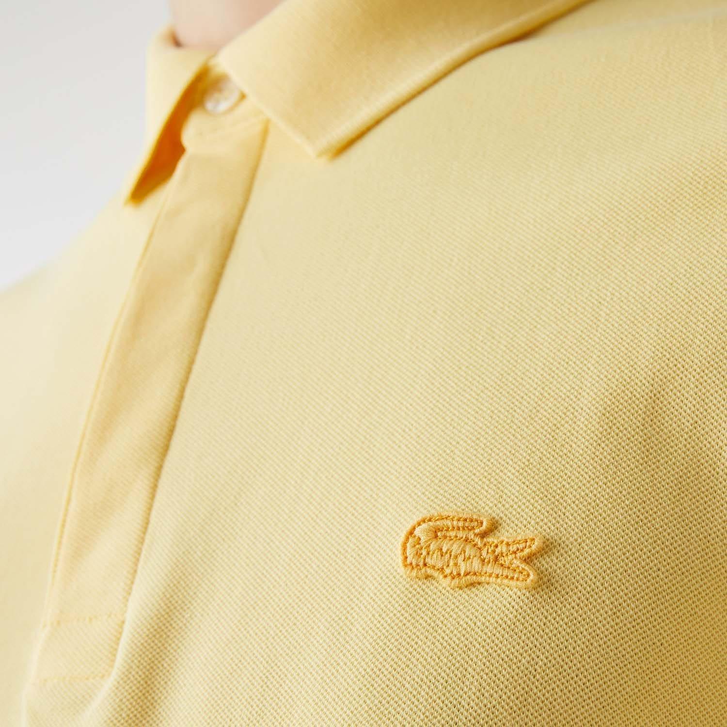 Yellow - Lacoste - Regular Fit Paris Stretch Piqu¿ Polo Shirt - 4