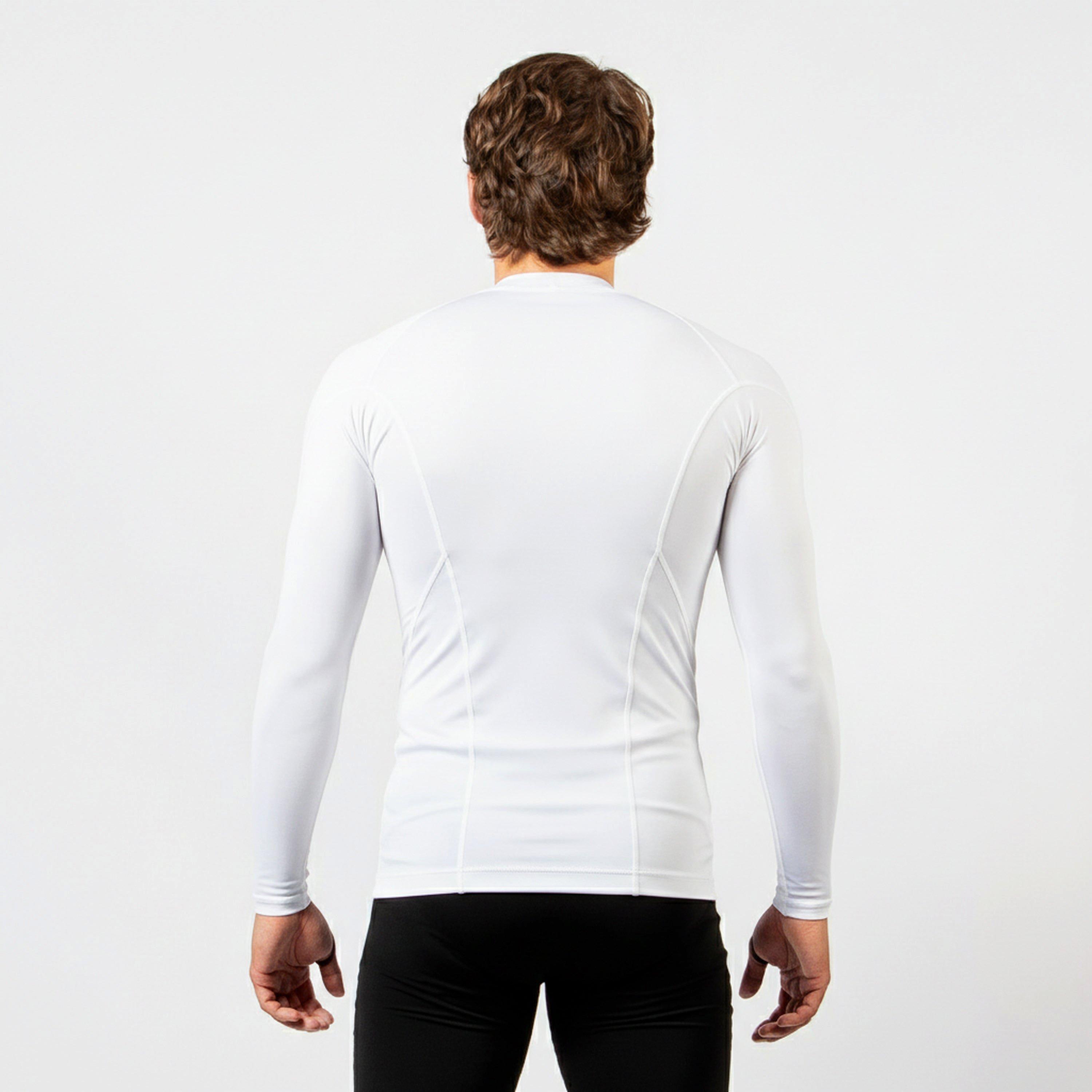 White - Gul - MENS UV PROTECTION FLATLOCK LONG SLEEVE RASHGUARD - 2