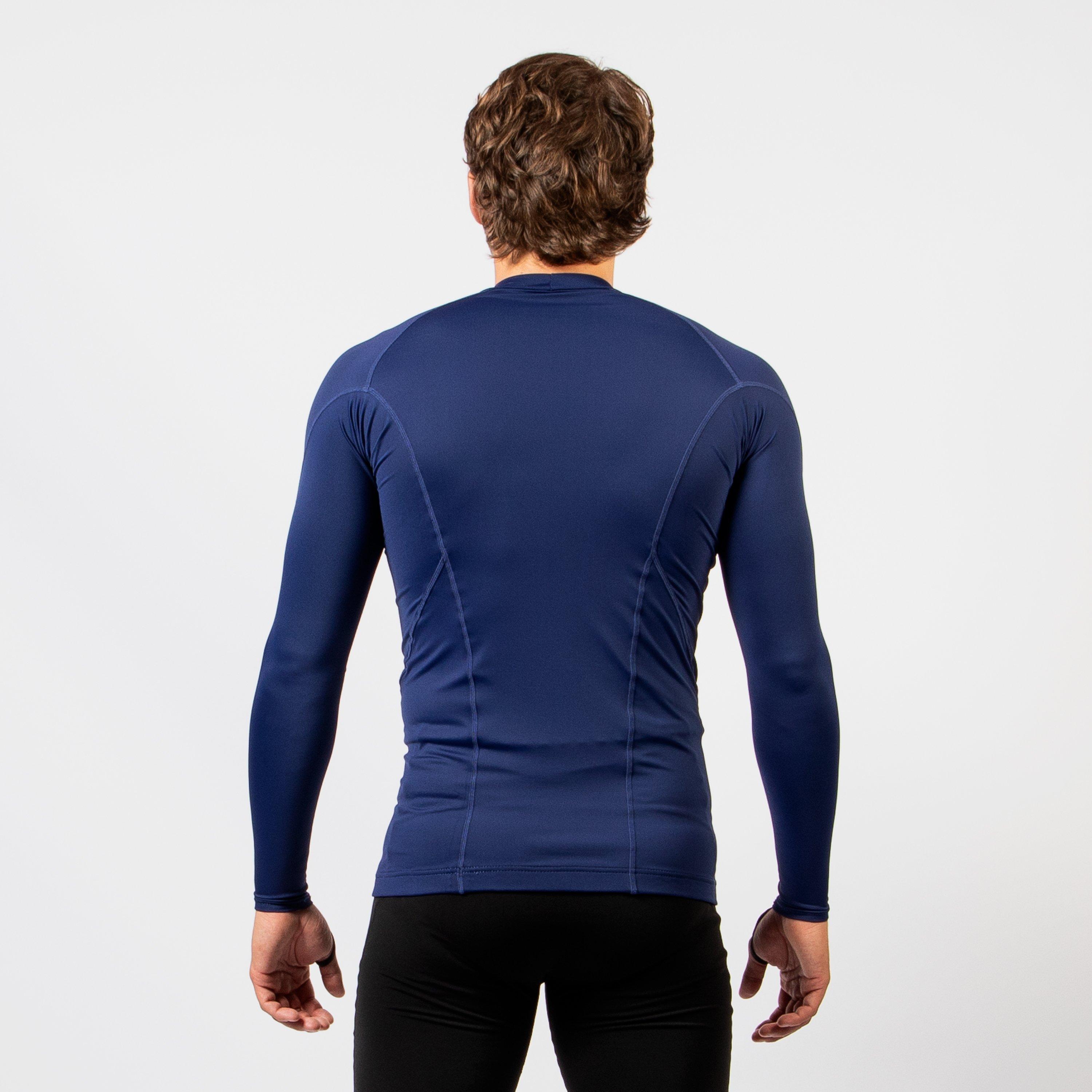 Blue - Gul - MENS UV PROTECTION FLATLOCK LONG SLEEVE RASHGUARD - 2