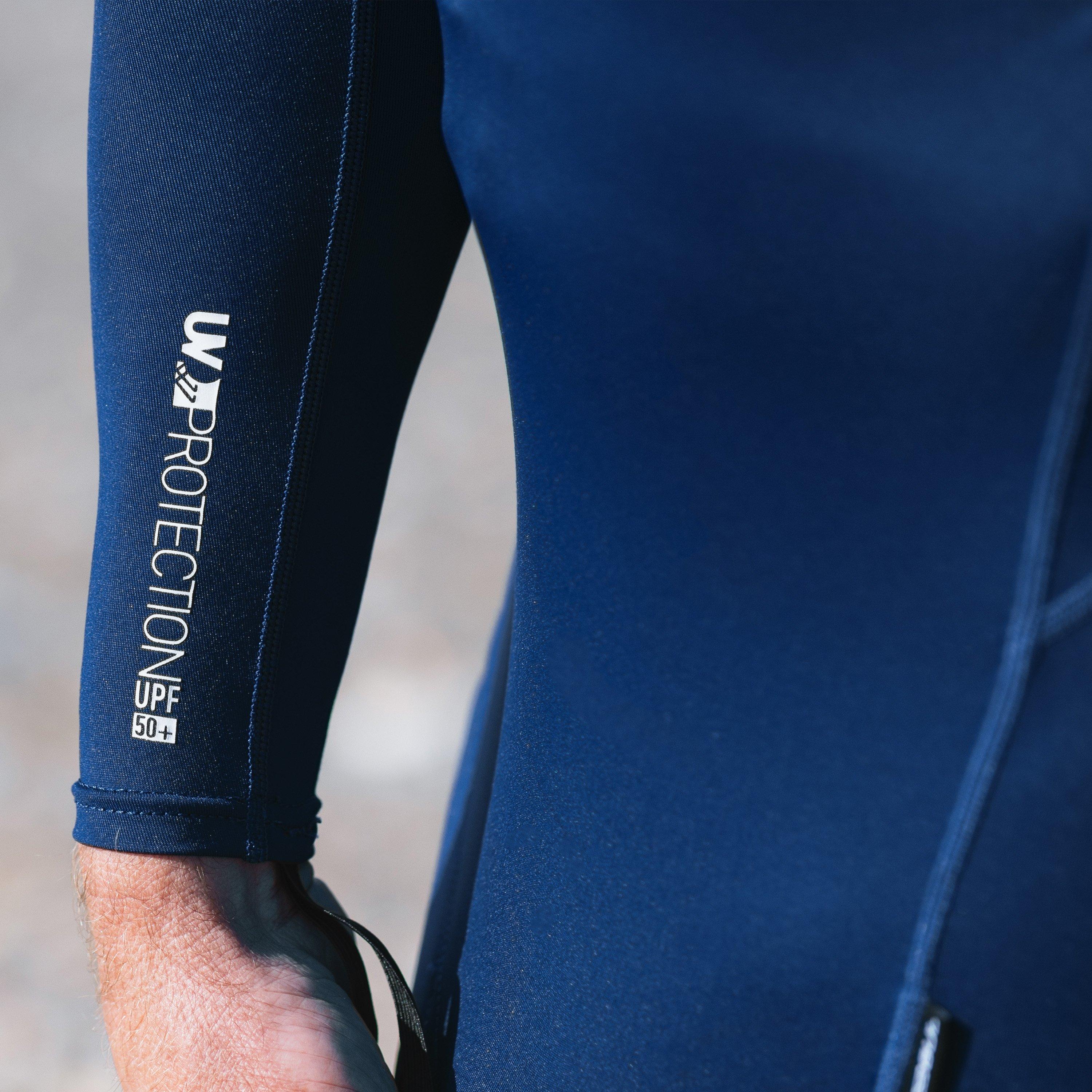 Blue - Gul - MENS UV PROTECTION FLATLOCK LONG SLEEVE RASHGUARD - 3