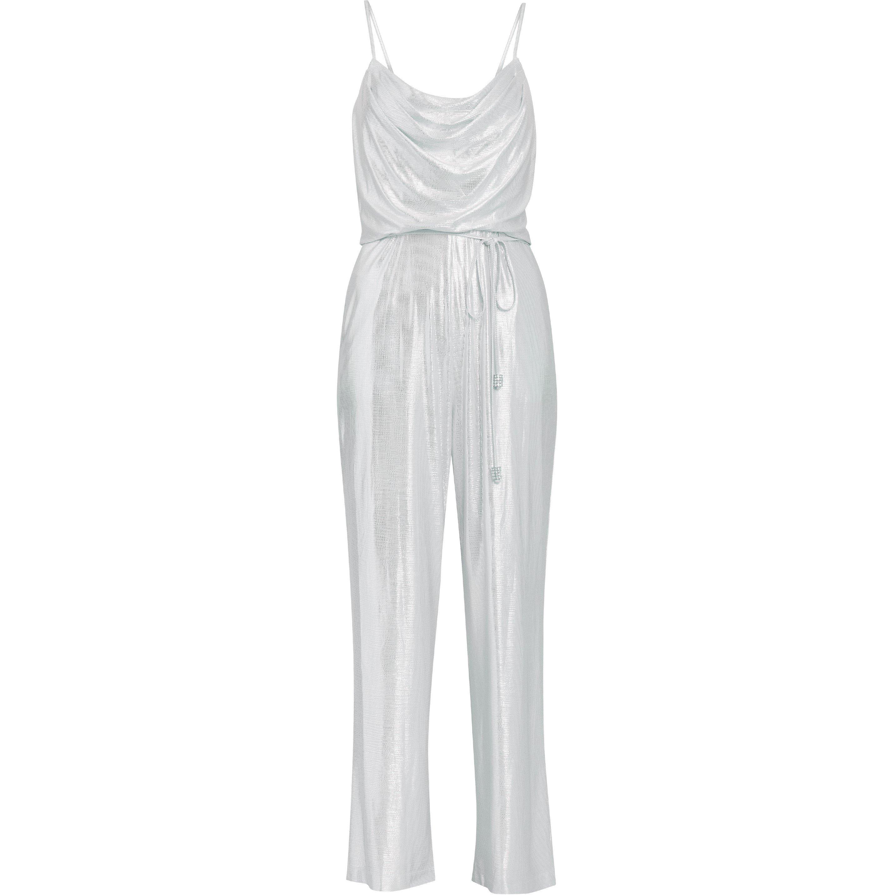 Champagne - Gina Bacconi - Women's Martina Foil Jumpsuit - 4
