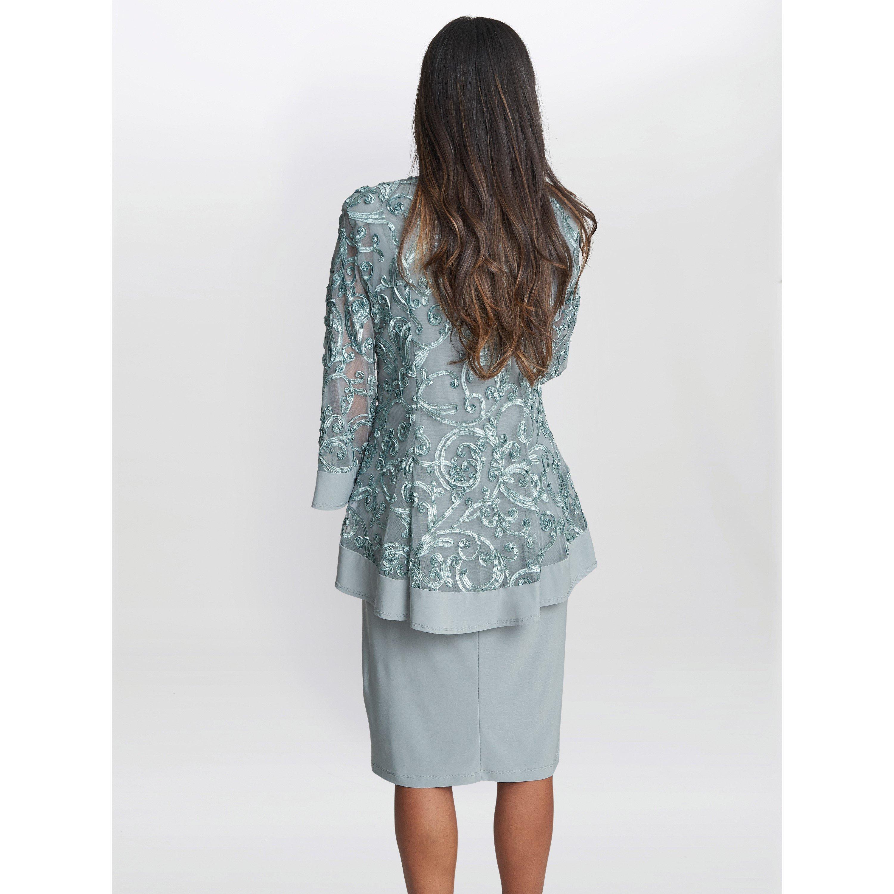 Sage - Gina Bacconi - Beverley Soutache Dress And Jacket - 2