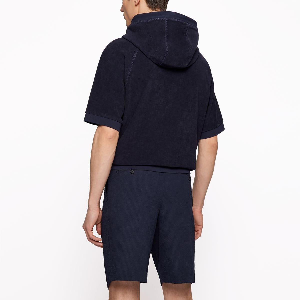 Dark Blue - Boss - Sealy 09 Short Sleeve Hooded Sweatshirt - 3