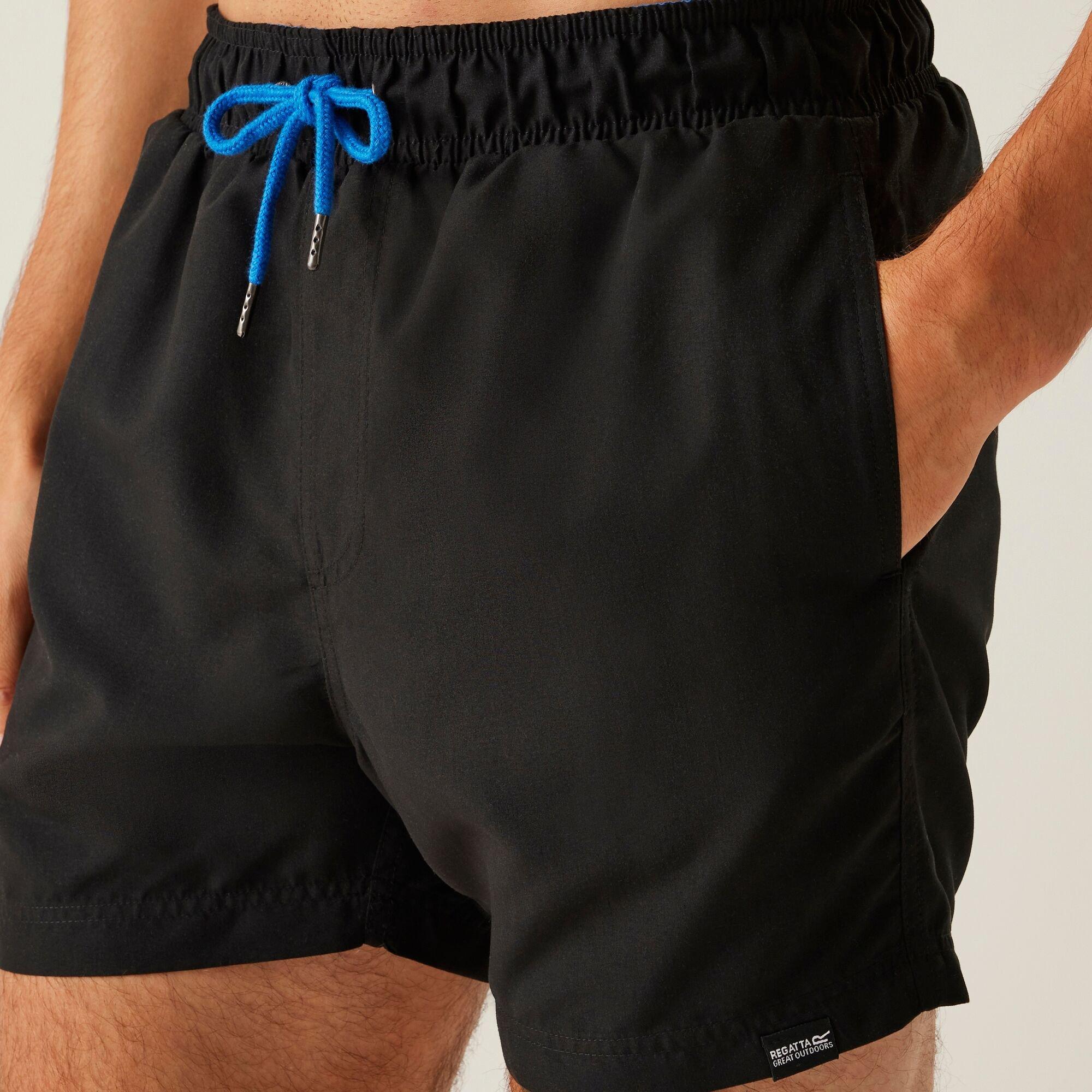 Black/Olympian - Regatta - Mens Mawson III Quick-Drying Swim Shorts - 4