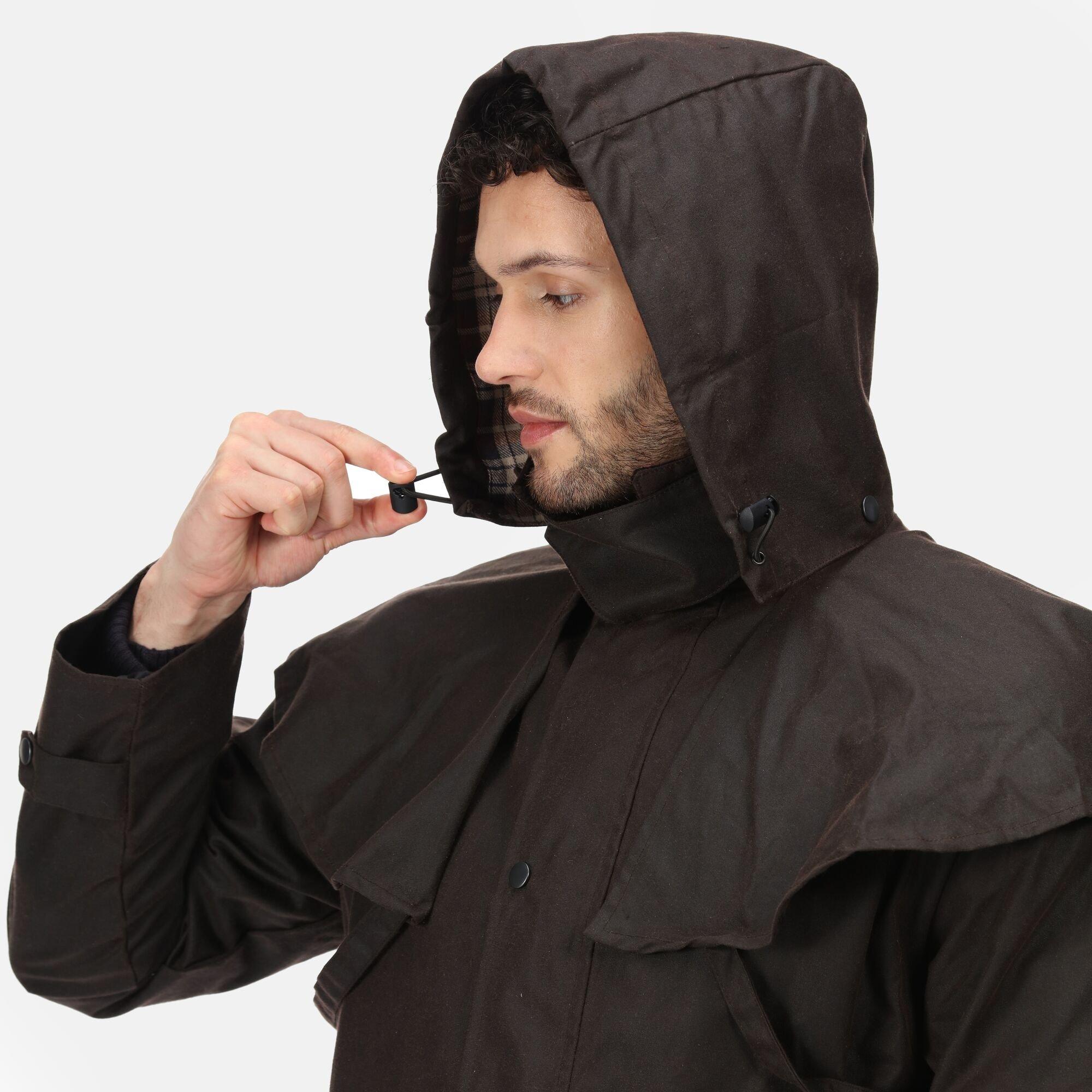 Brown - Regatta - Men's Cranbrook Wax Cotton Riding Quilted Jacket - 13