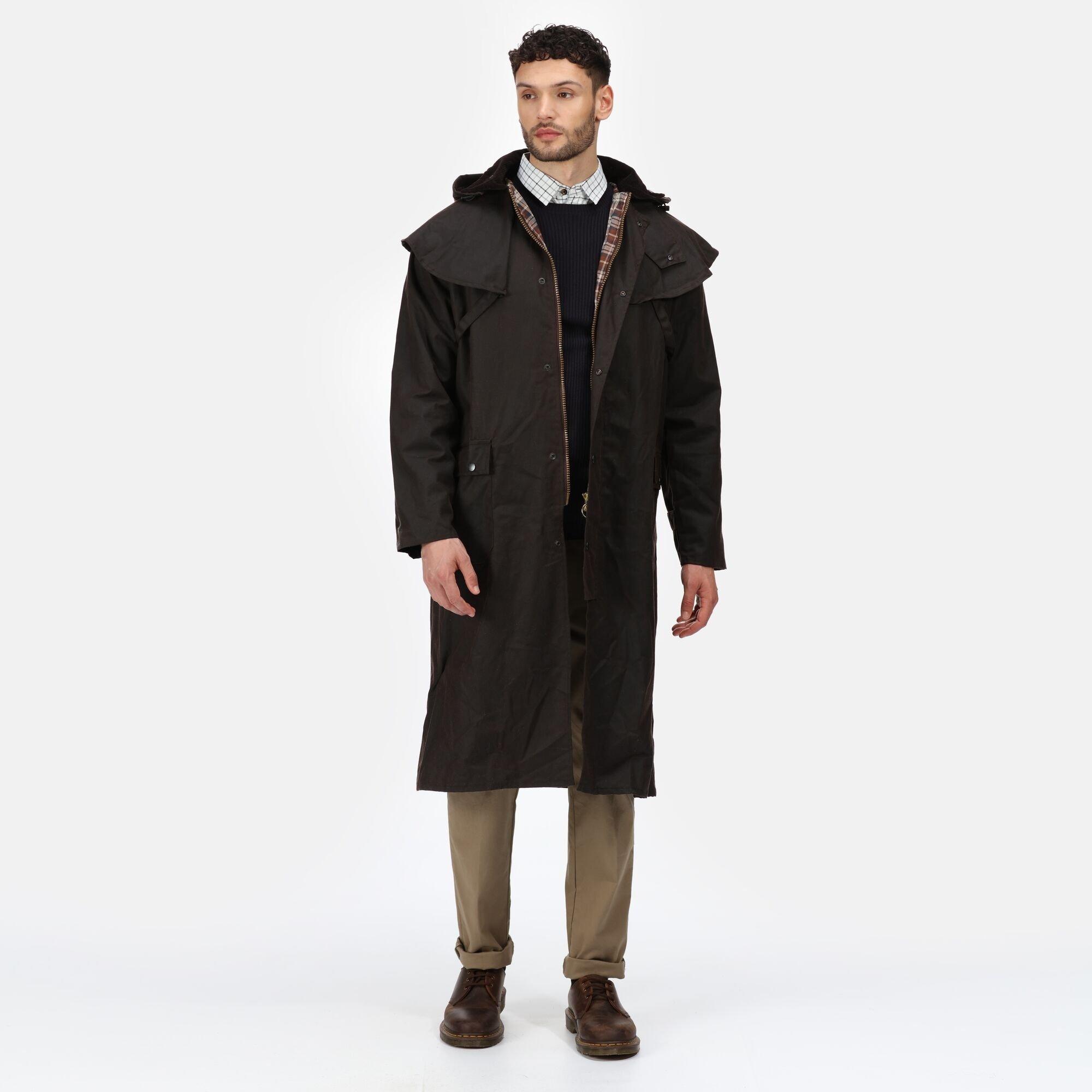 Brown - Regatta - Men's Cranbrook Wax Cotton Riding Quilted Jacket - 7