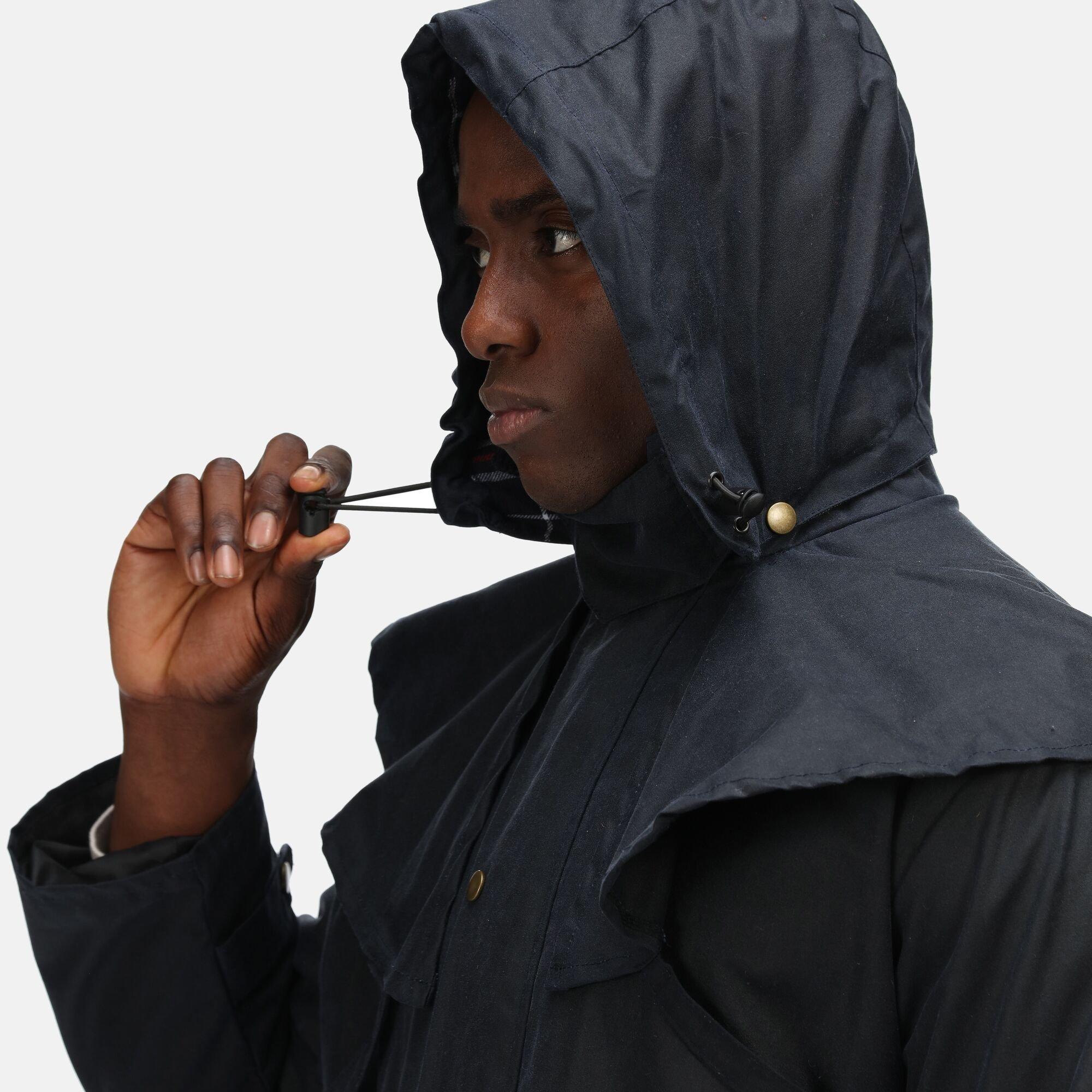 Navy - Regatta - Men's Cranbrook Wax Cotton Riding Quilted Jacket - 12