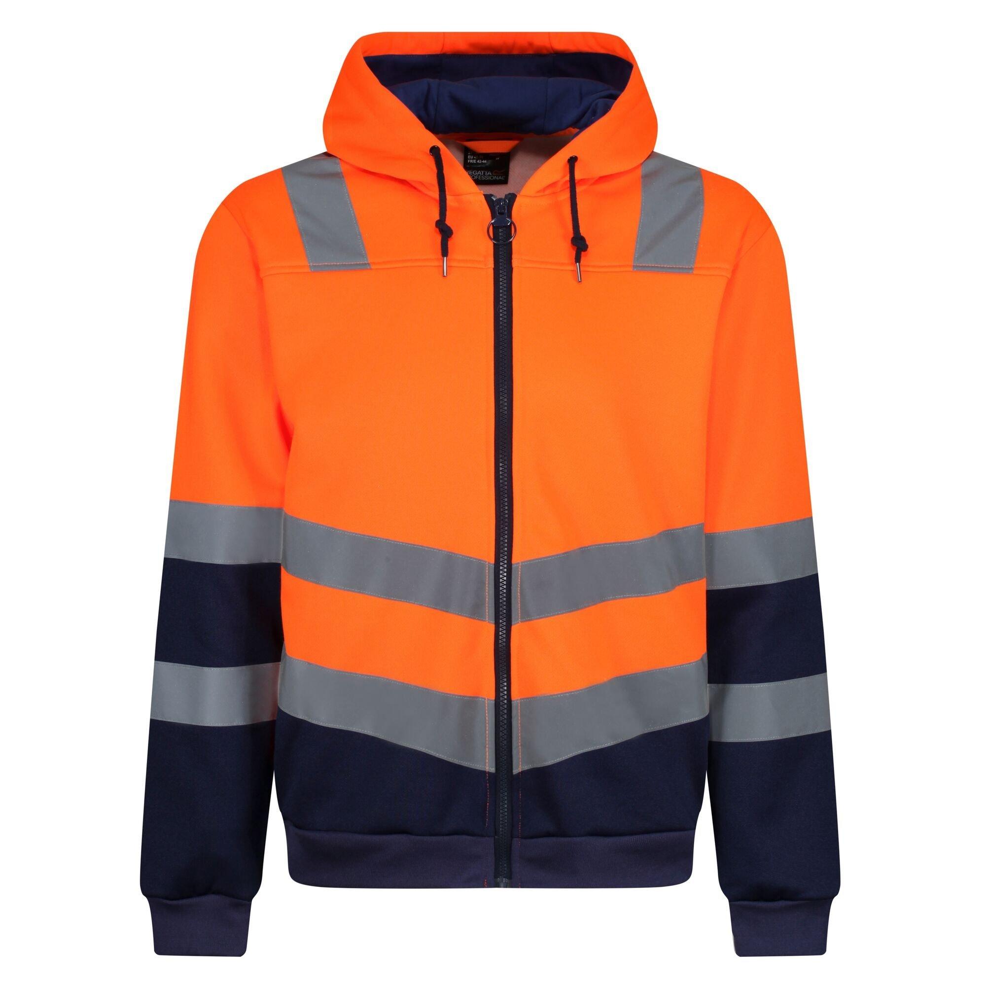Regatta Men's Pro Polycotton Hi-Vis Chevron Hi-Vis Jacket - Orange/Navy - 2XL