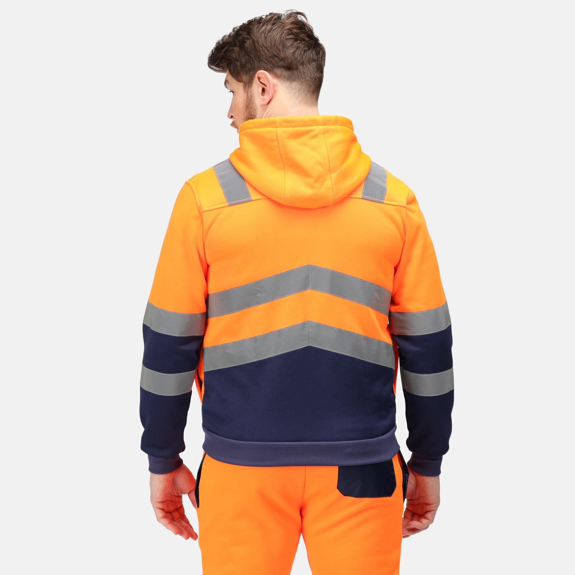 Orange/Navy - Regatta - Men's Pro Polycotton Hi-Vis Chevron Hi-Vis Jacket - 4