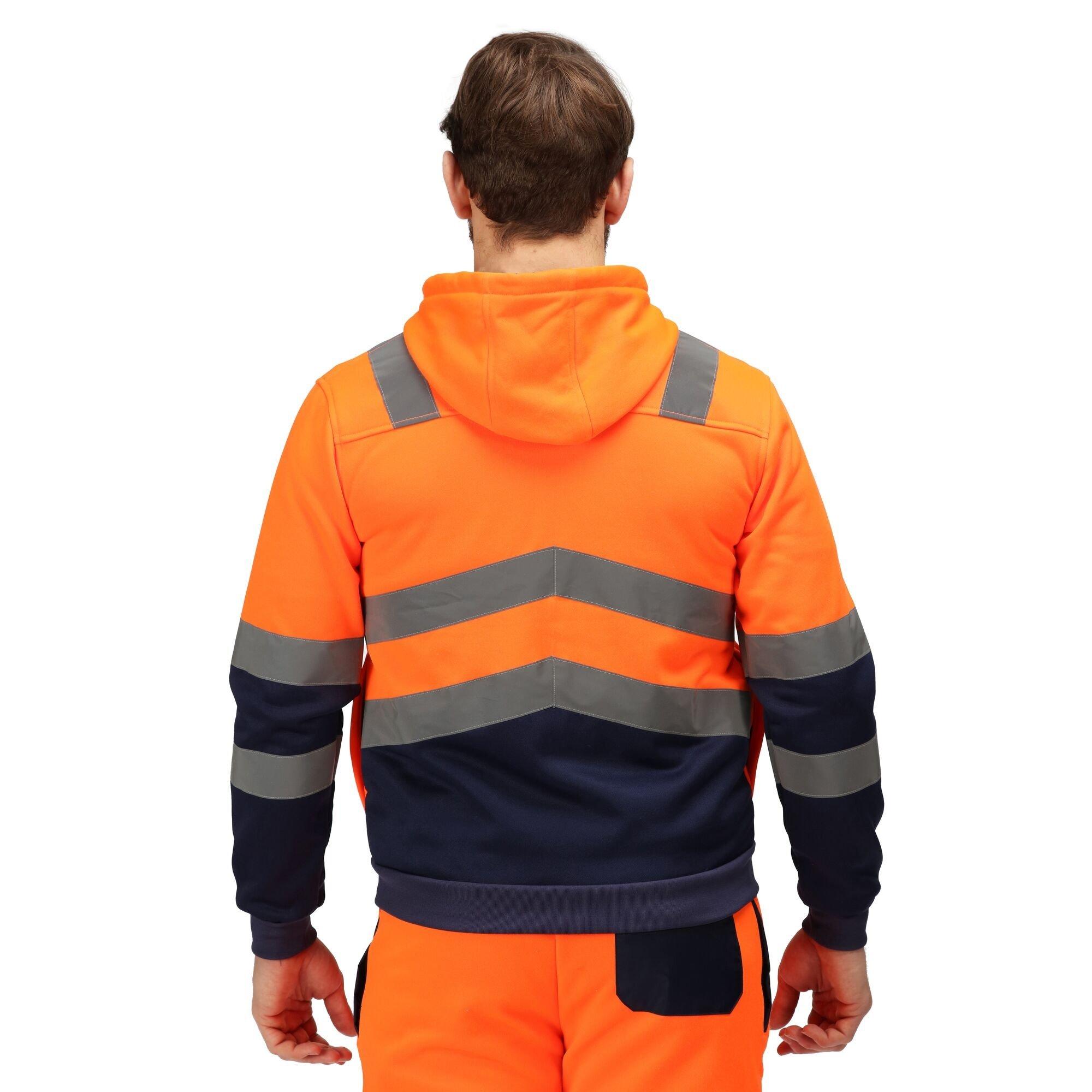 Orange/Navy - Regatta - Men's Pro Polycotton Hi-Vis Chevron Hi-Vis Jacket - 5