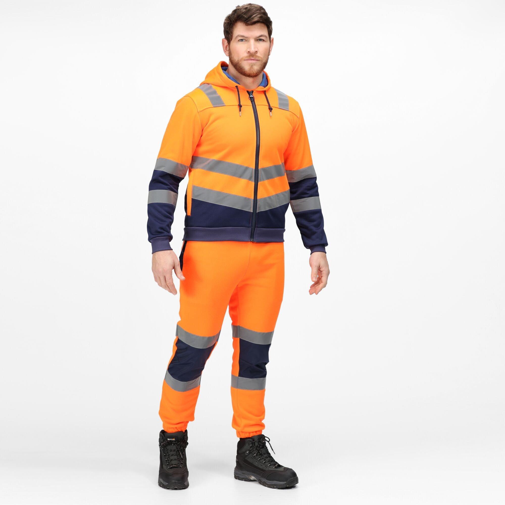 Orange/Navy - Regatta - Men's Pro Polycotton Hi-Vis Chevron Hi-Vis Jacket - 6