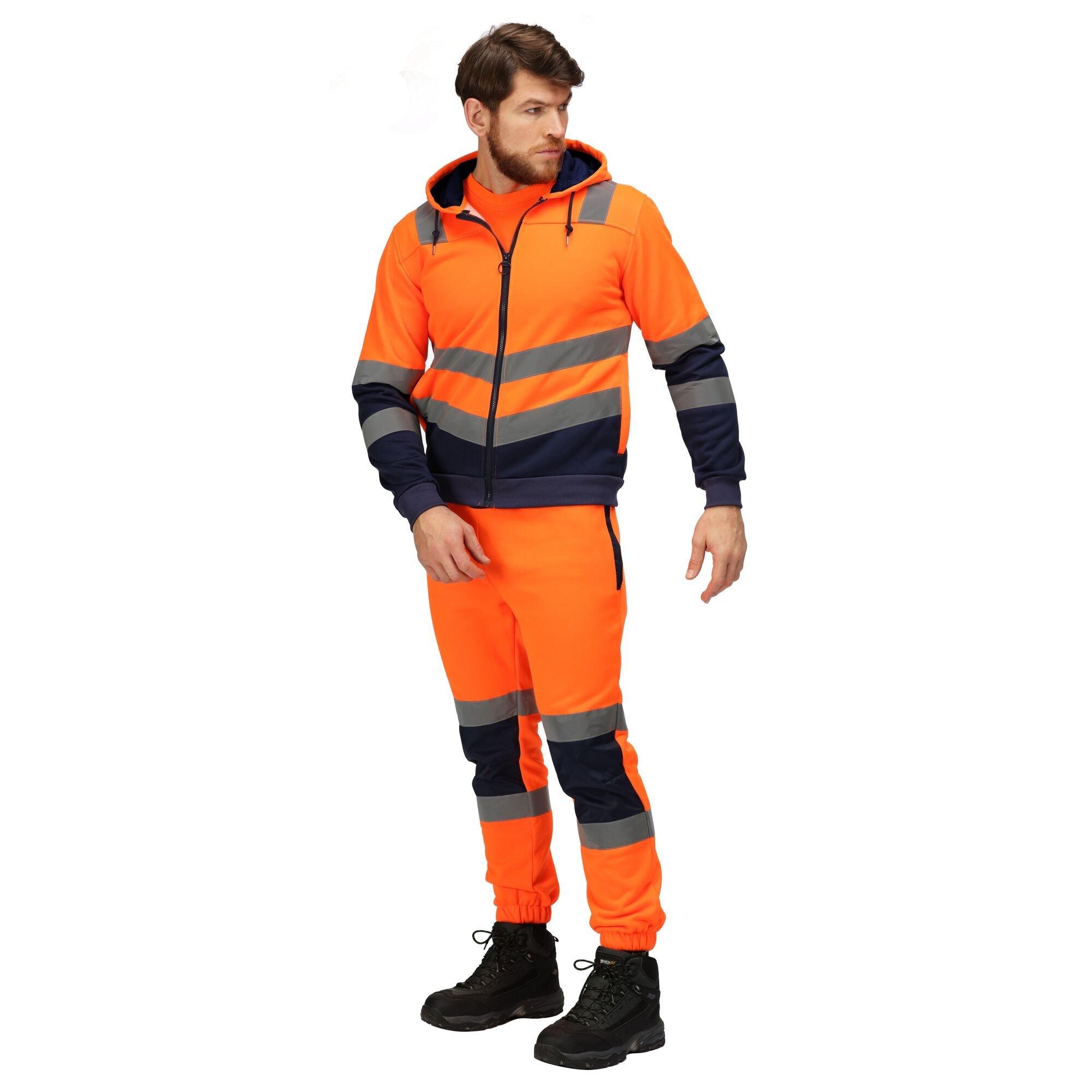 Orange/Navy - Regatta - Men's Pro Polycotton Hi-Vis Chevron Hi-Vis Jacket - 7