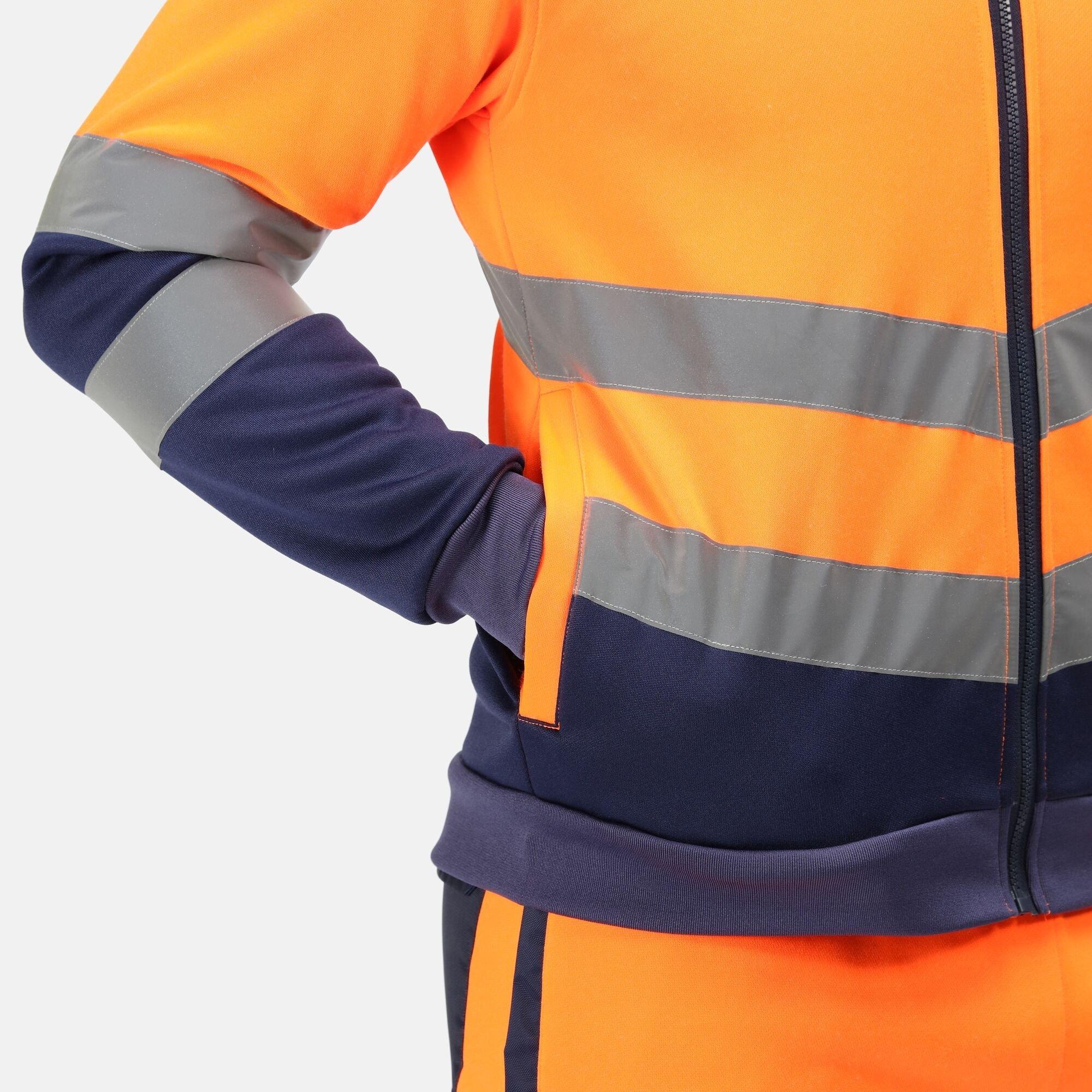 Orange/Navy - Regatta - Men's Pro Polycotton Hi-Vis Chevron Hi-Vis Jacket - 8