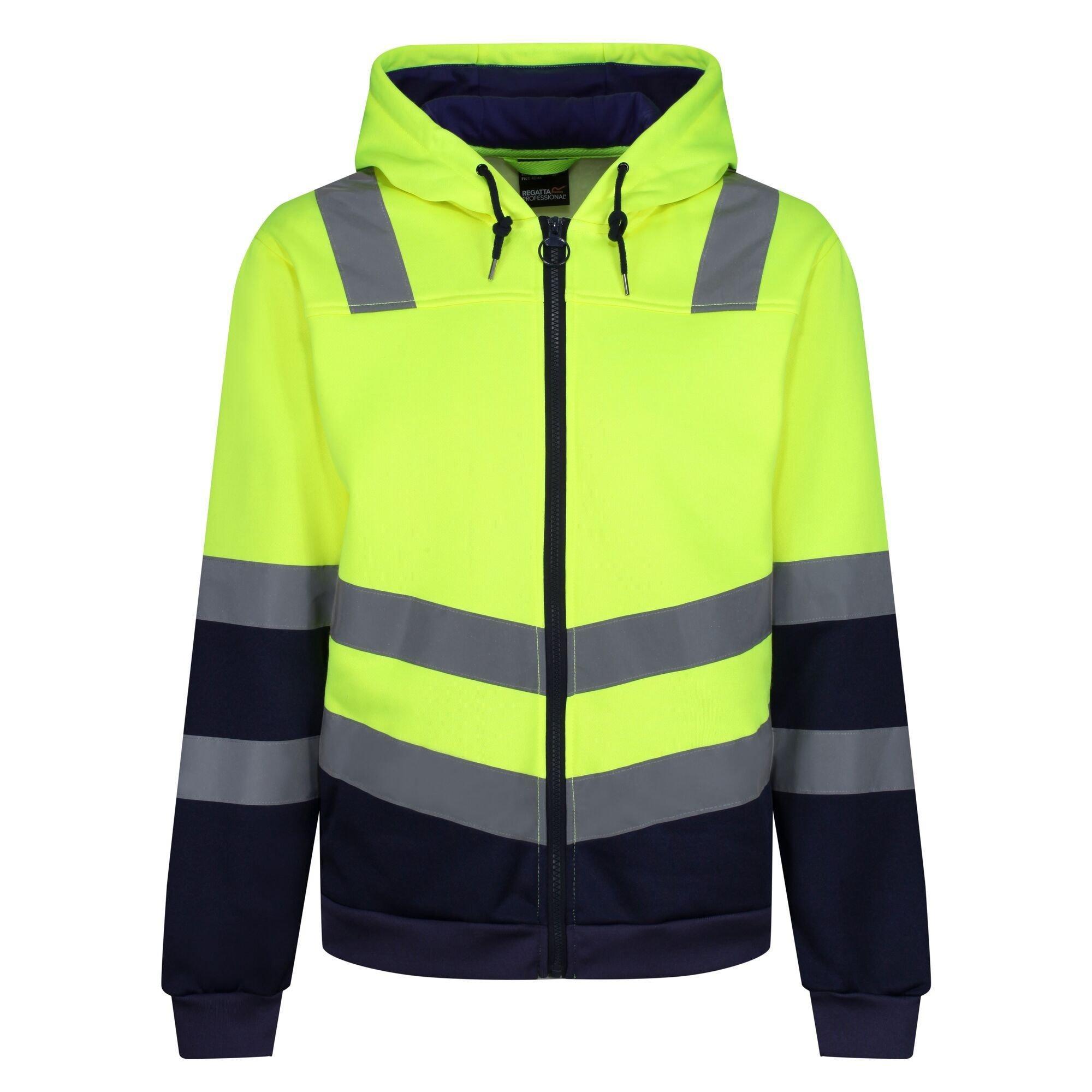 Regatta Men's Pro Polycotton Hi-Vis Chevron Hi-Vis Jacket - Yellow/Navy - 2XL