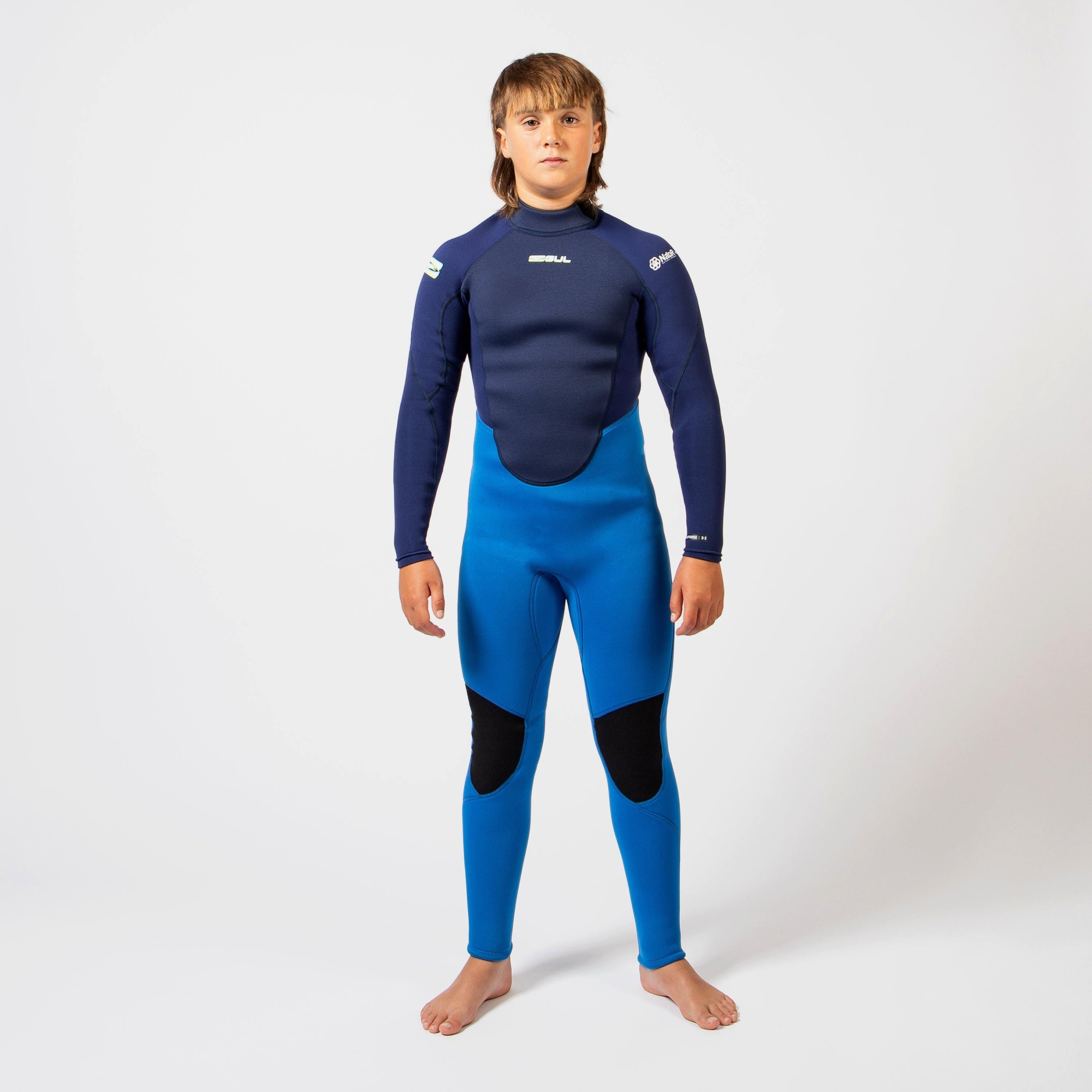 Blue/Navy - Gul - RESPONSE 32 JUNIOR FLATLOCK NATUR FULL WETSUIT - 1