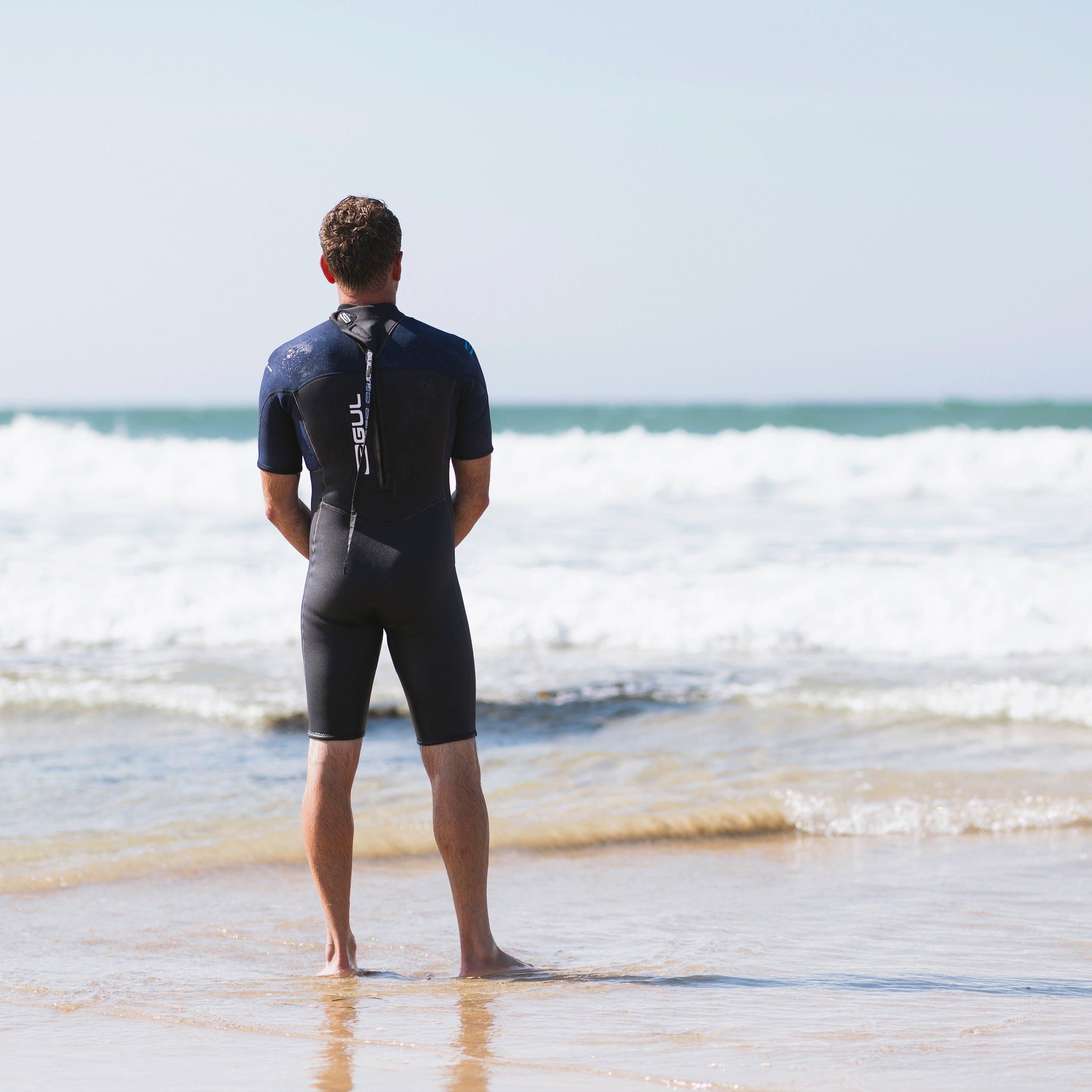 Grey/Blue - Gul - RESPONSE 32 FLATLOCK NATUR SHORTI WETSUIT - 9