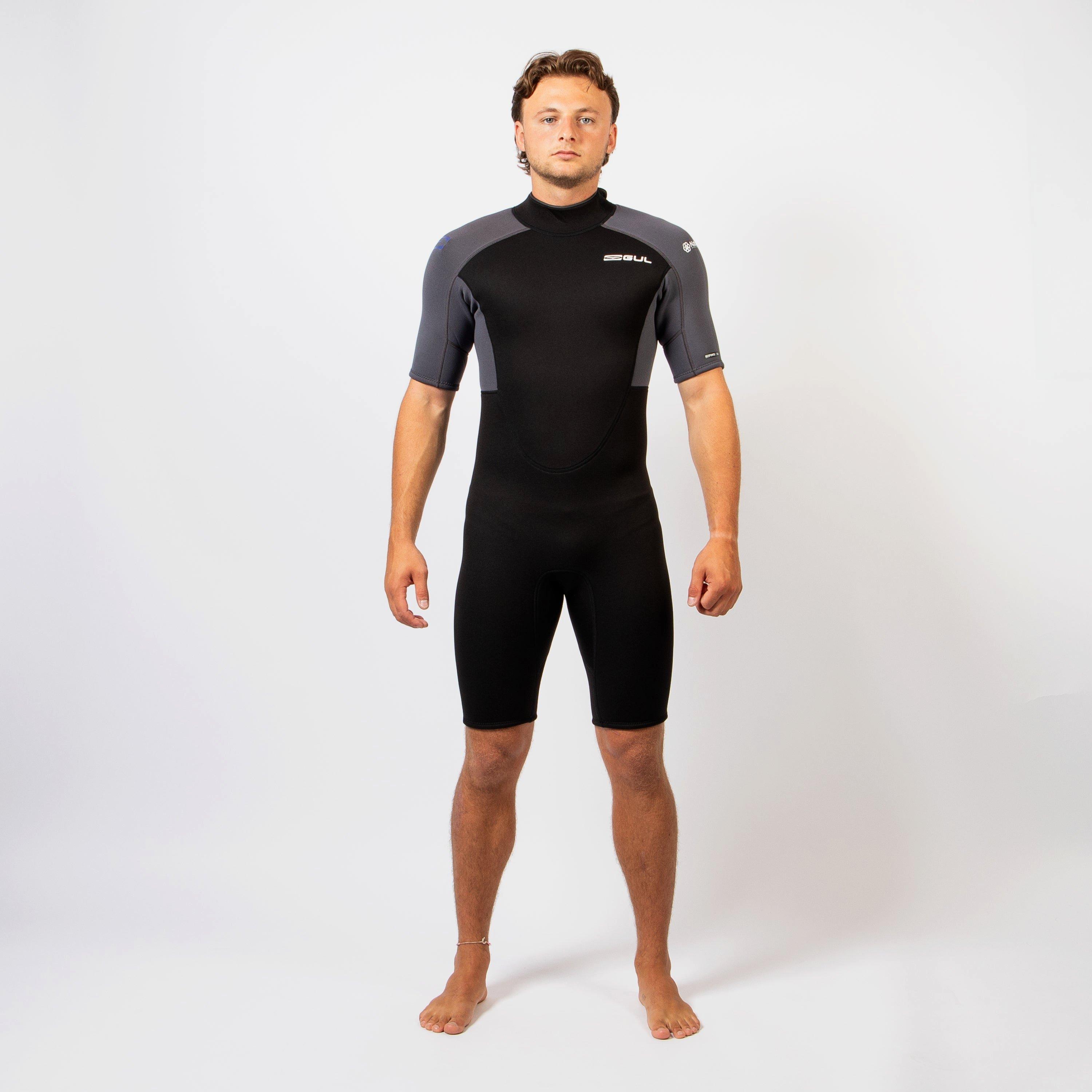 Black/Grey - Gul - RESPONSE 32 FLATLOCK NATUR SHORTI WETSUIT - 1