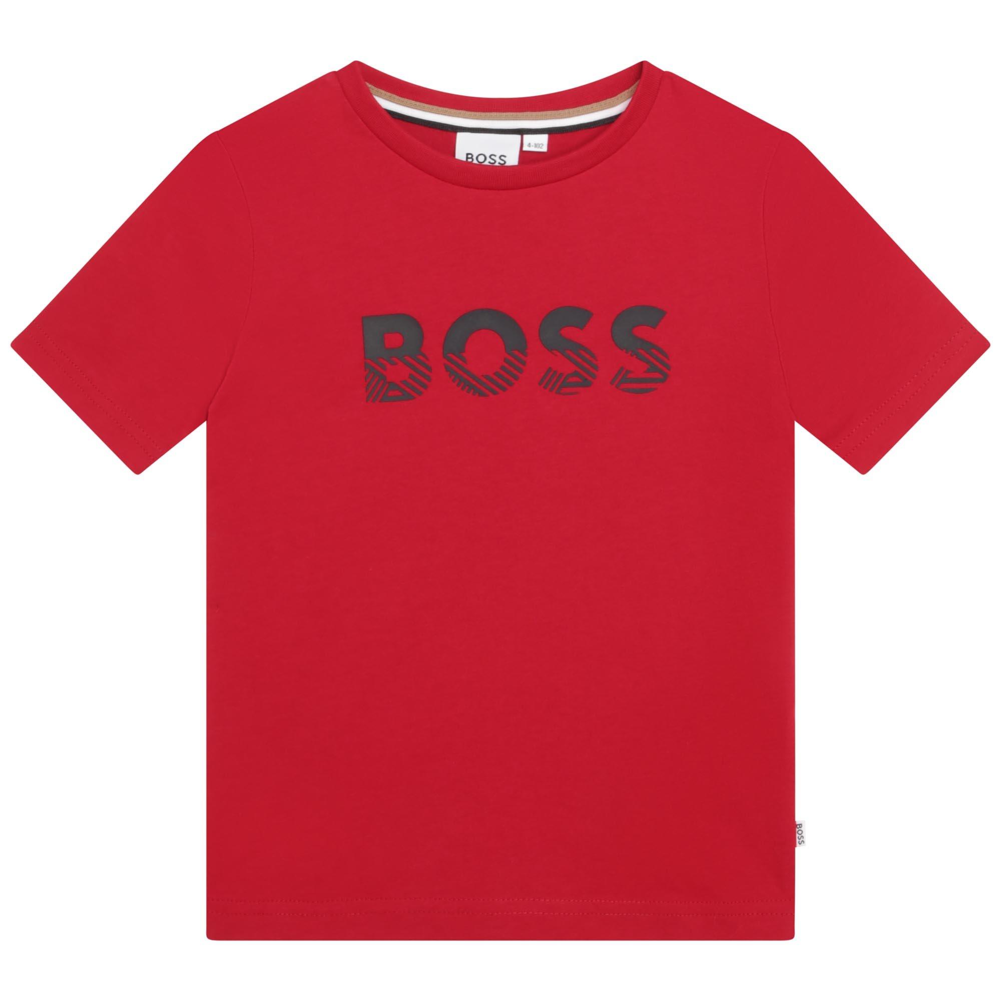 Boss Bold Logo T Shirt Junior Boys