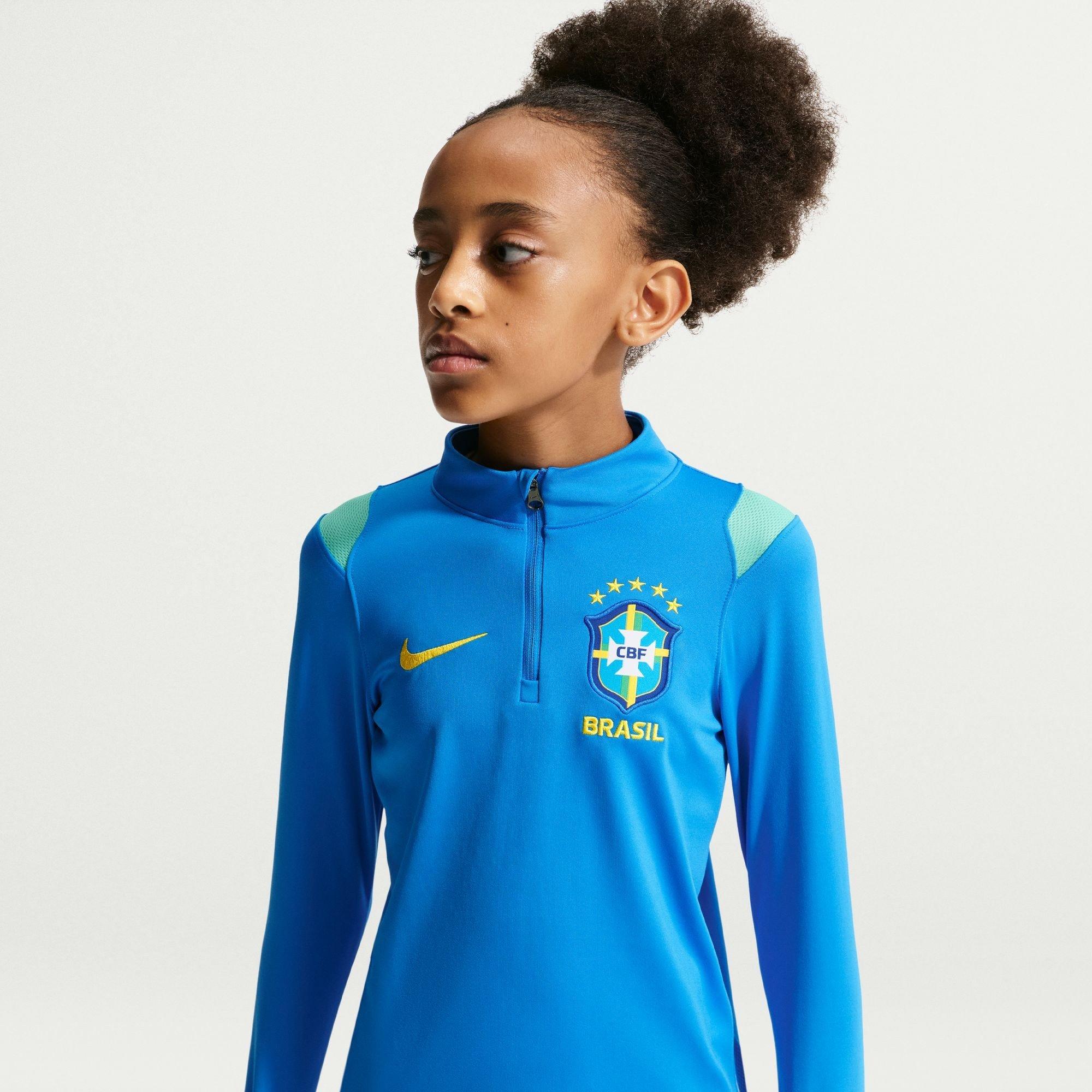 Azul/Oro - Nike - Kids' Brazil International Licensed Drill Top - 2