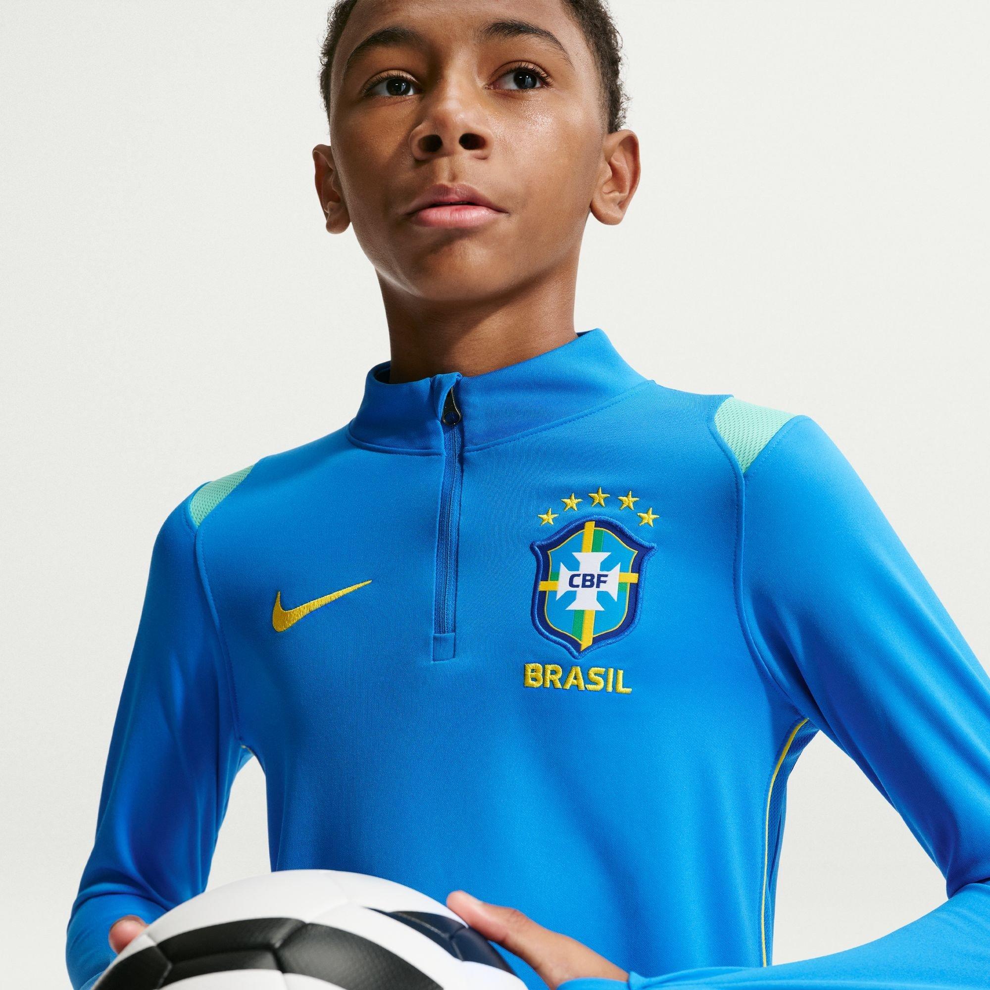 Azul/Oro - Nike - Kids' Brazil International Licensed Drill Top - 3