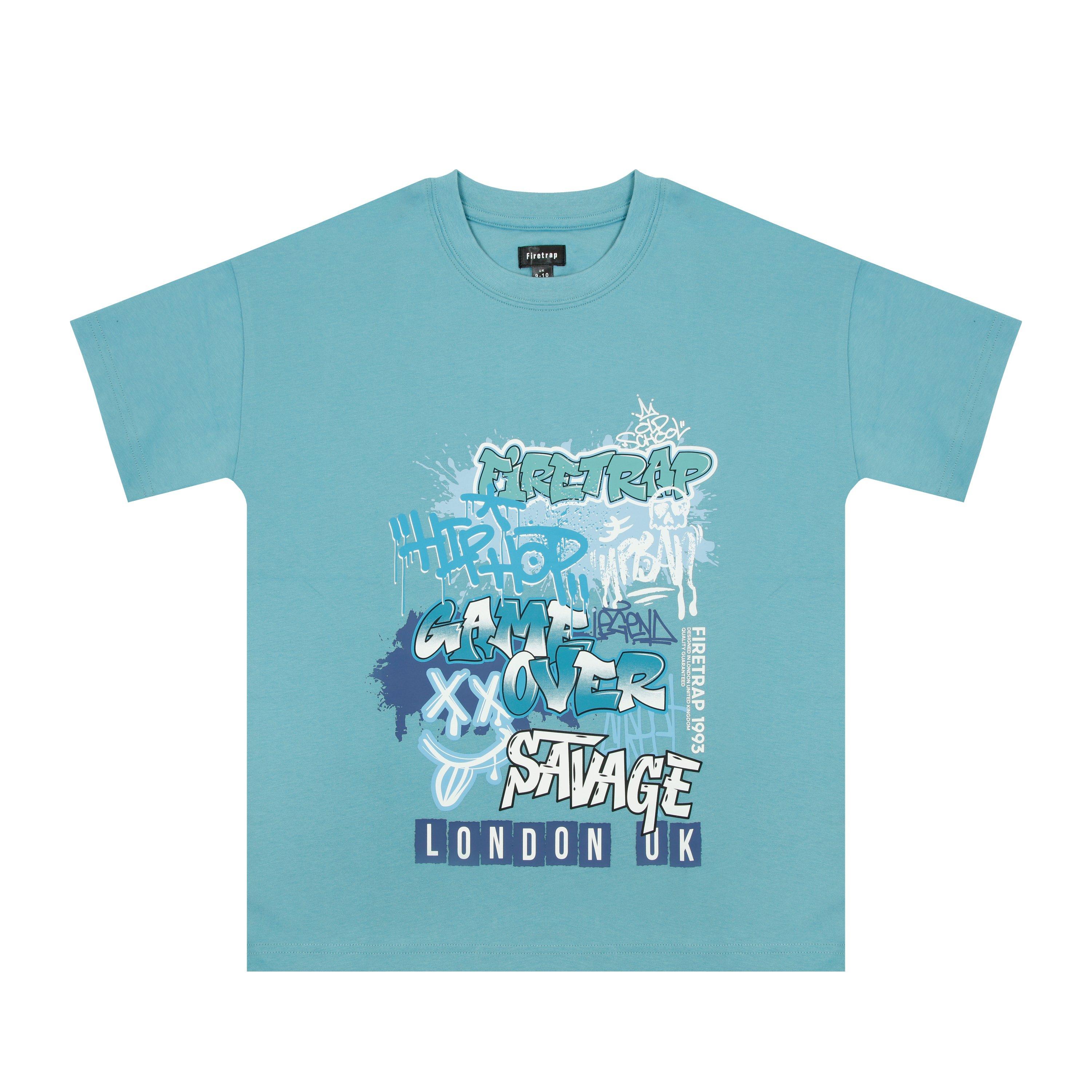 Blaue Grafik - Firetrap - T-shirt Set Juniors - 2
