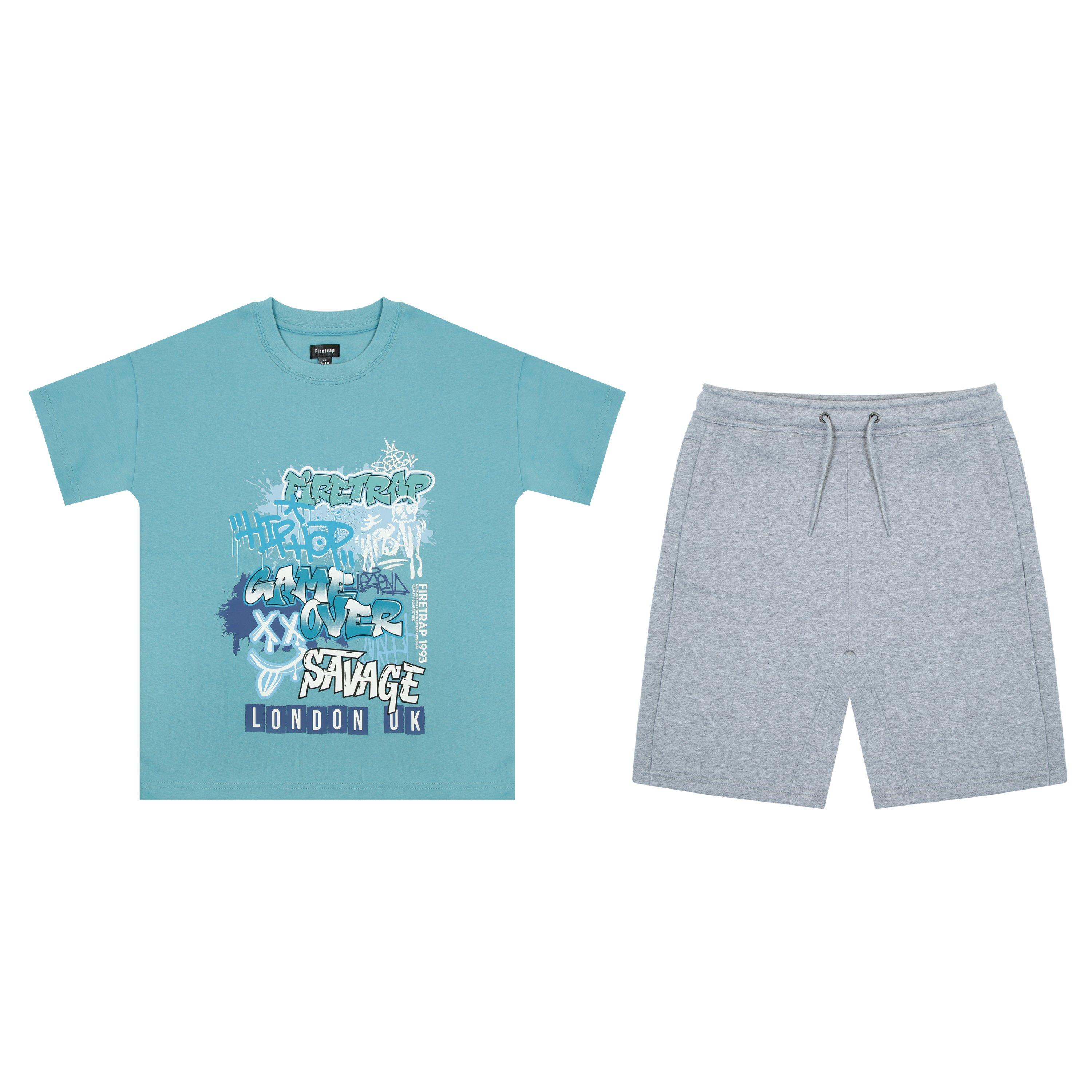 Blaue Grafik - Firetrap - T-shirt Set Juniors - 7
