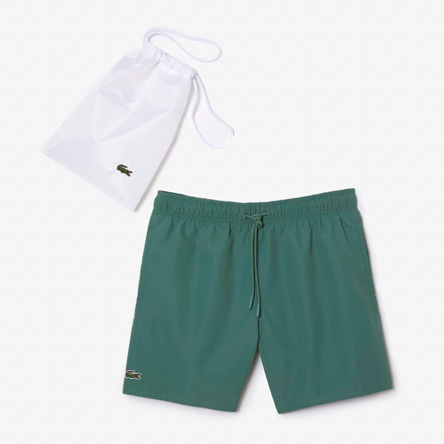 Green - Lacoste - Quick Dry Swim Trunks - 4