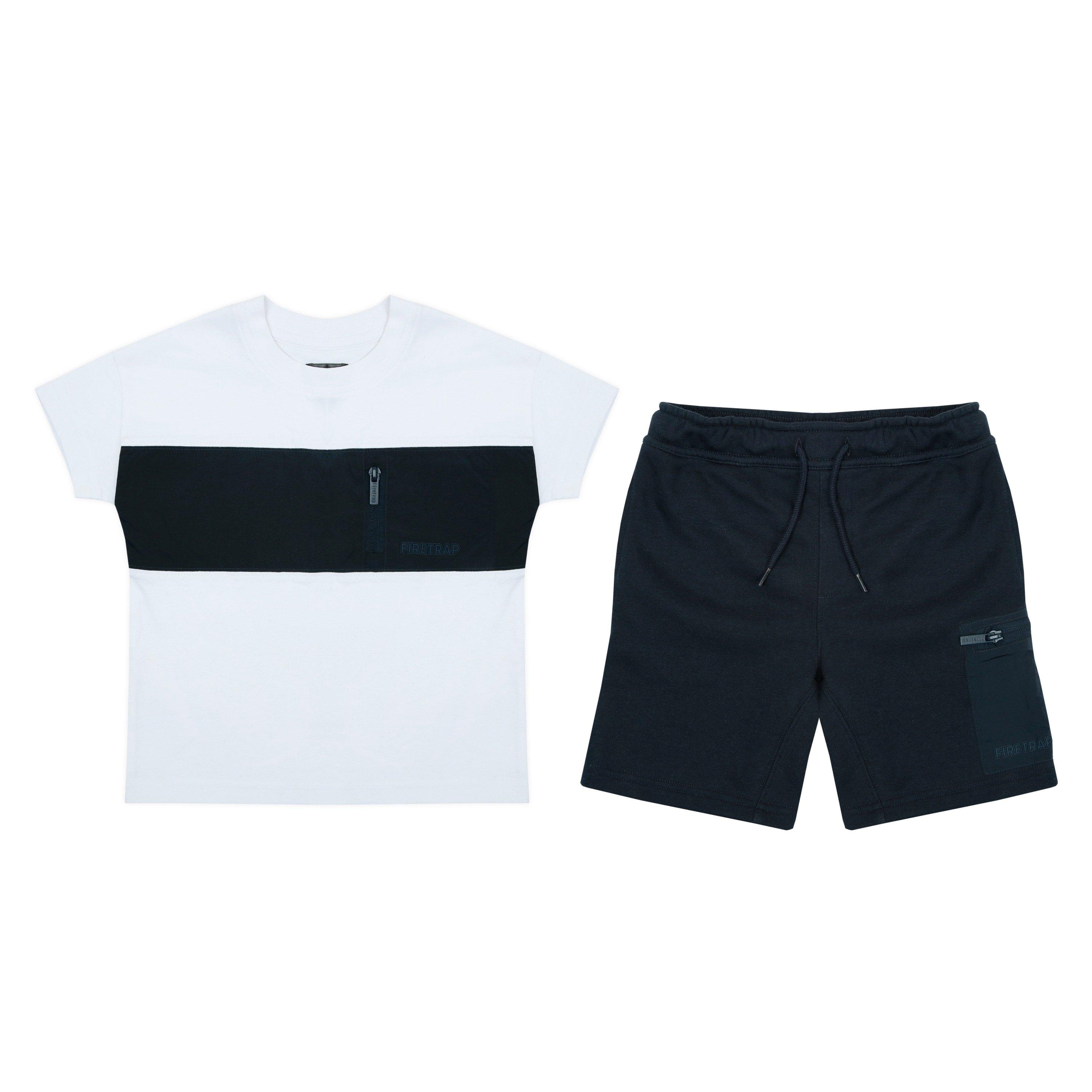 White/Navy - Firetrap - T-Shirt and Shorts Set Infants - 5