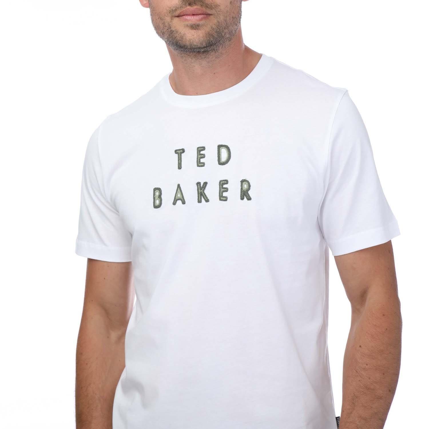 White - Ted Baker - Lough Embroidered Branded T-Shirt - 3