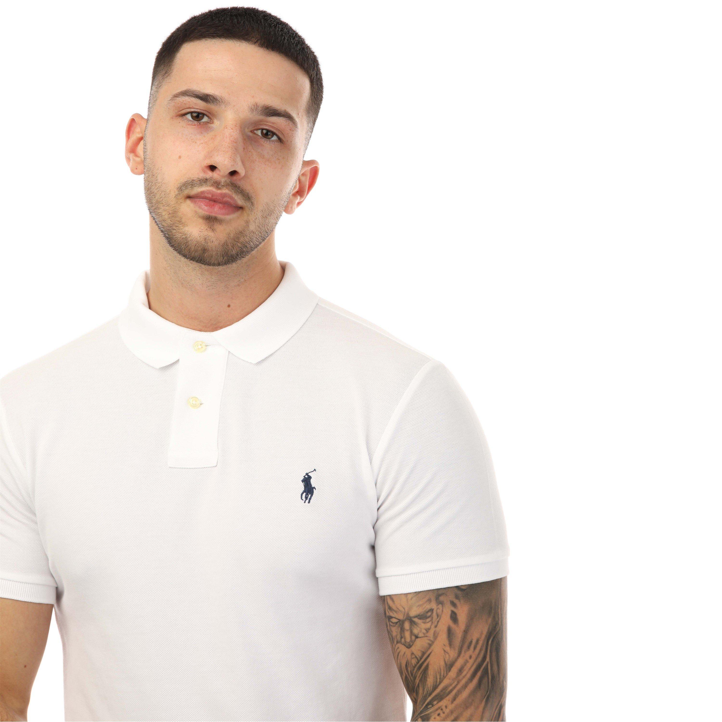 White - Ralph Lauren - Slim Fit Cotton Mesh Polo Shirt - 3