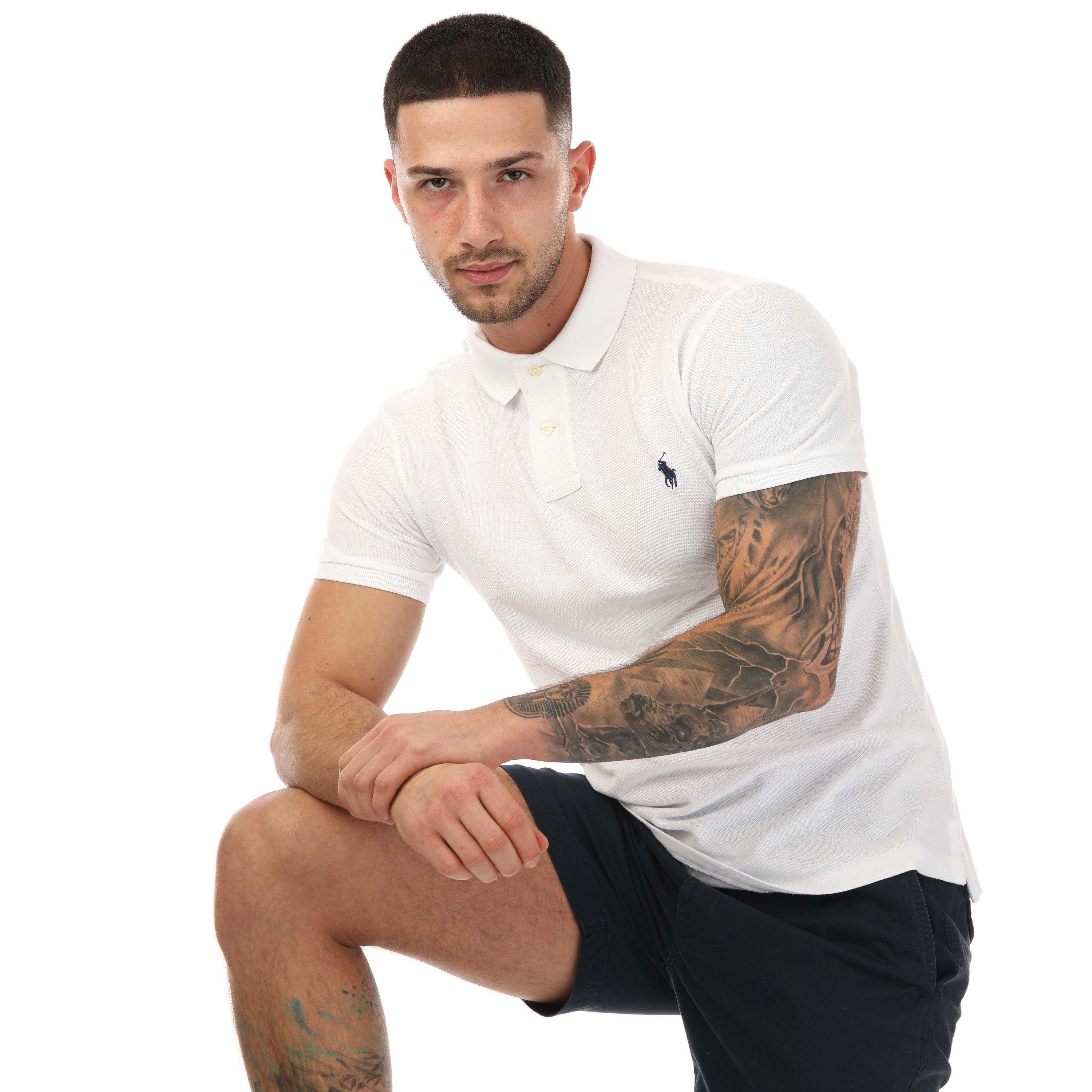 White - Ralph Lauren - Slim Fit Cotton Mesh Polo Shirt - 4