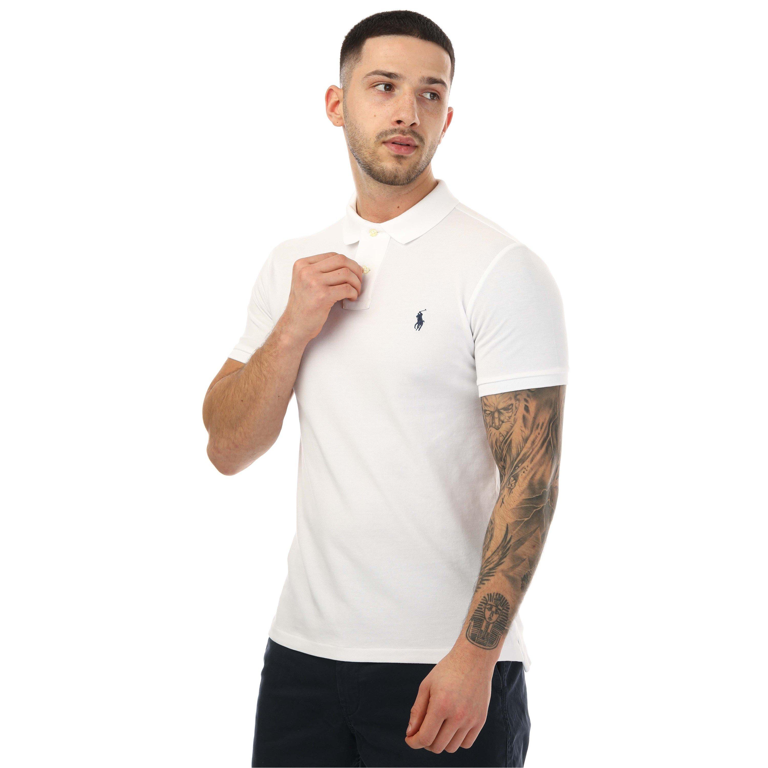 White - Ralph Lauren - Slim Fit Cotton Mesh Polo Shirt - 5