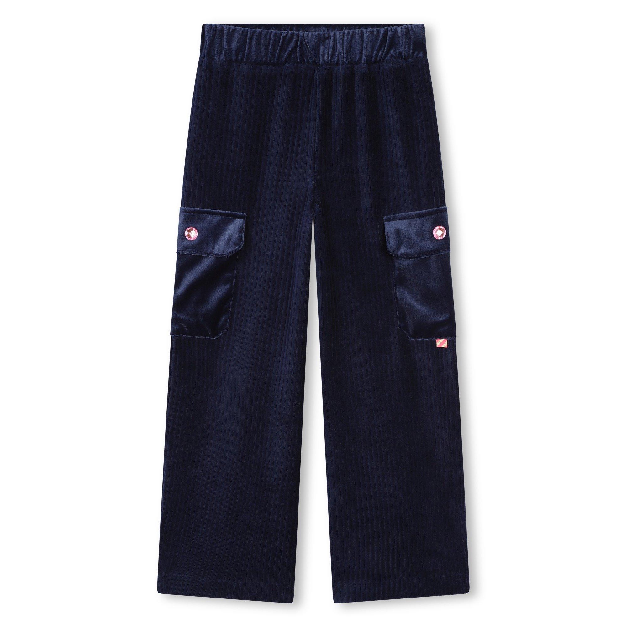 Billieblush Girls Kids' Velour Wide Leg Trousers - Navy 85T - 6Y