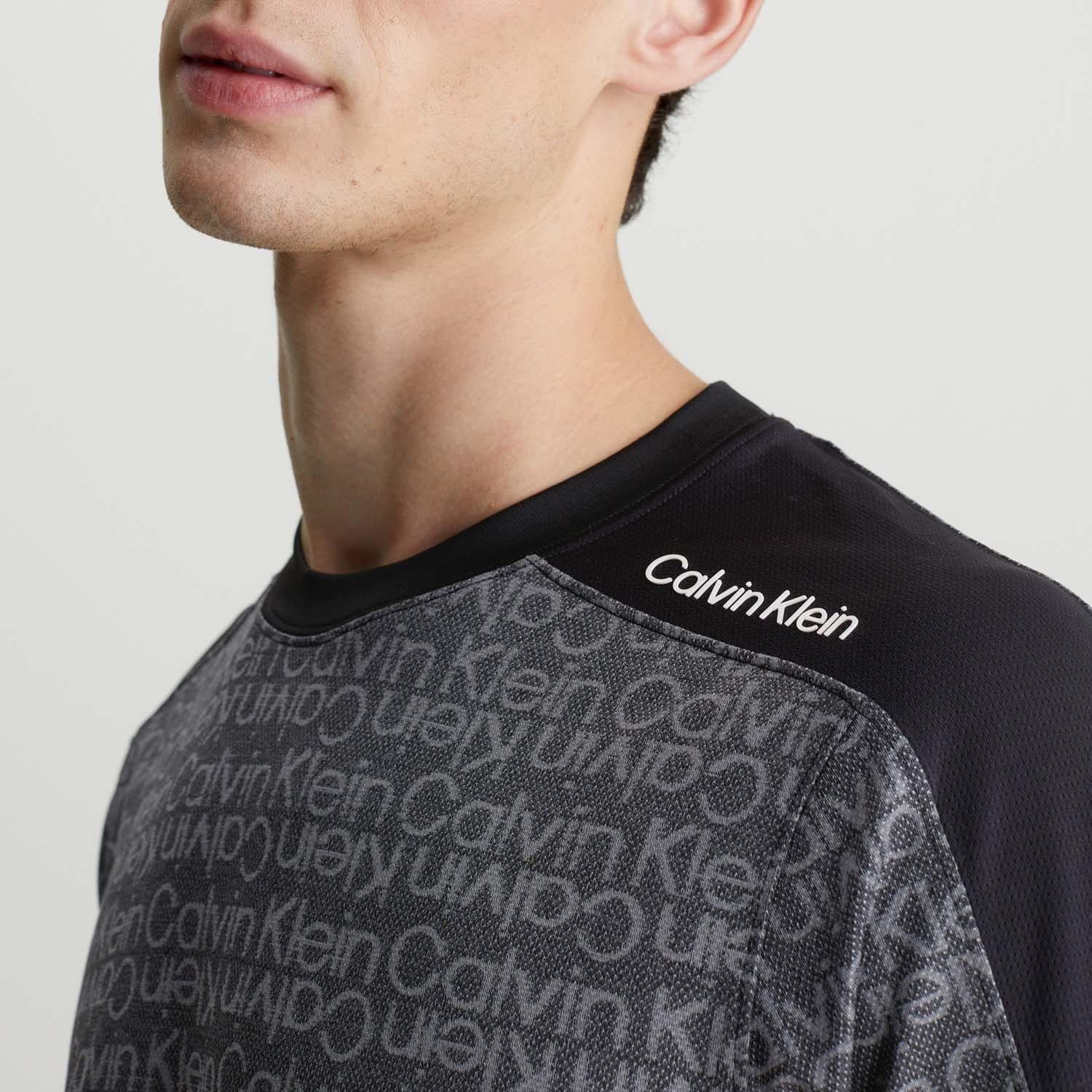 Black - Calvin Klein - Logo Mesh Gym T-Shirt - 3