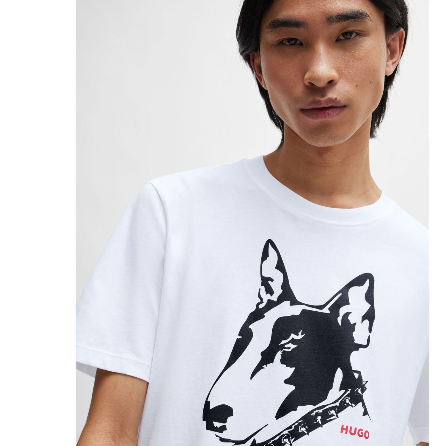 White - Hugo - Dog Artwork T-Shirt - 3